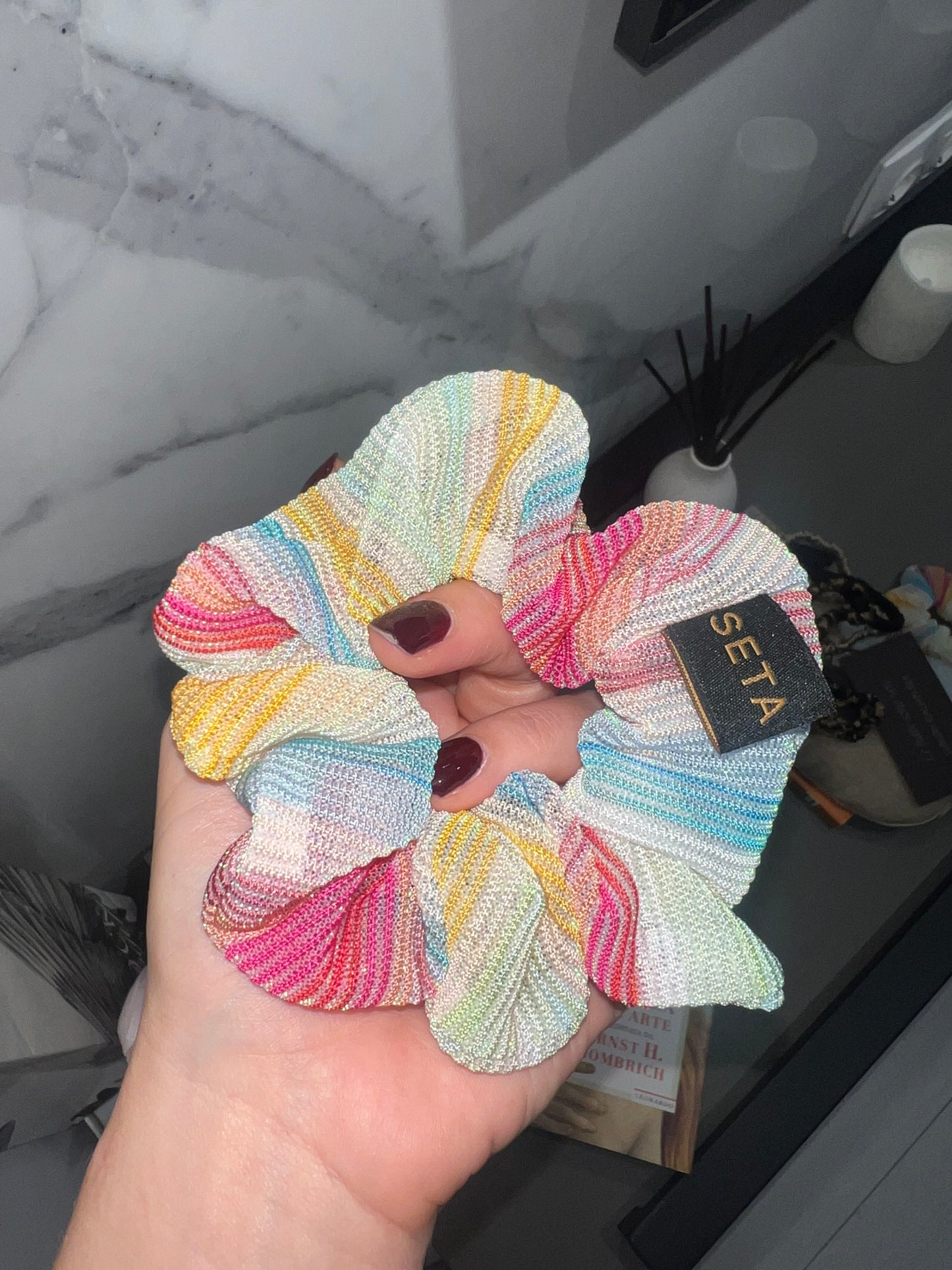 Shiny Summer Stripes Scrunchie