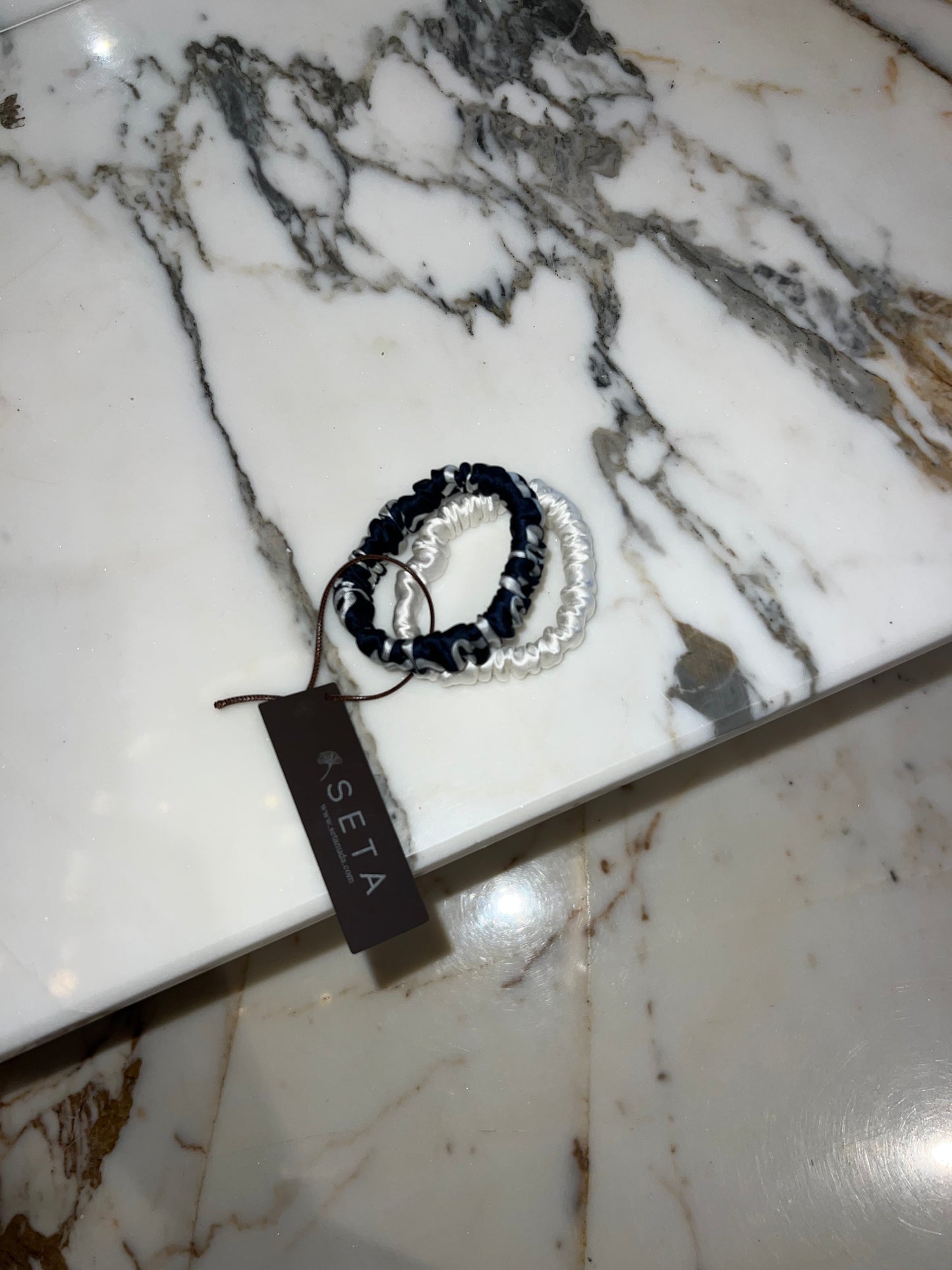 Nuit Silk 2 Piece Skinny Scrunchies Duo