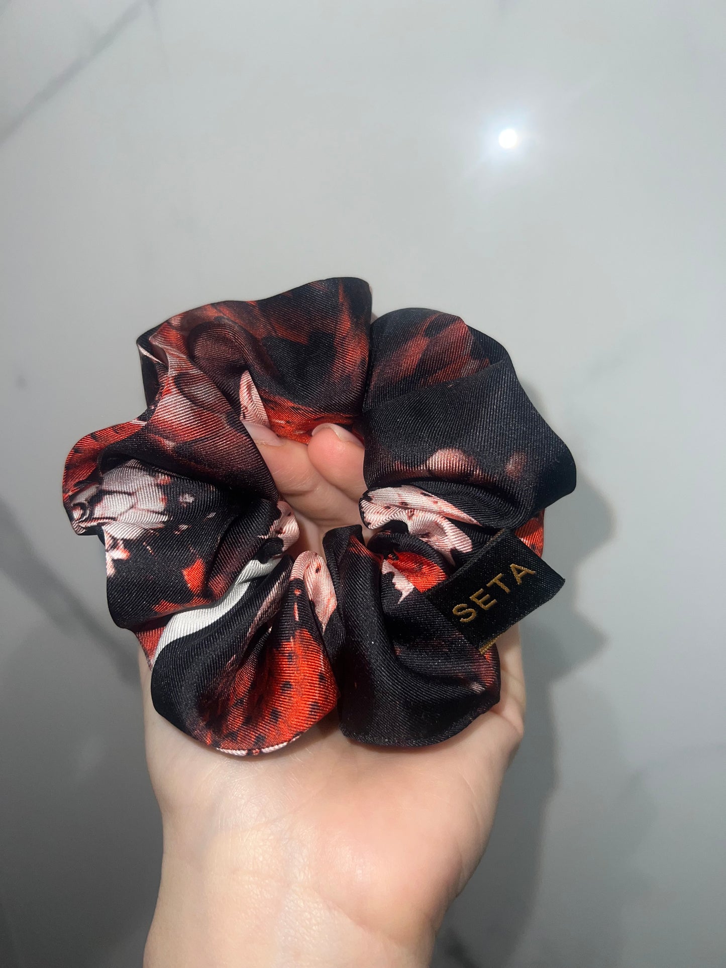 Elastico in seta effetto pelle di serpente