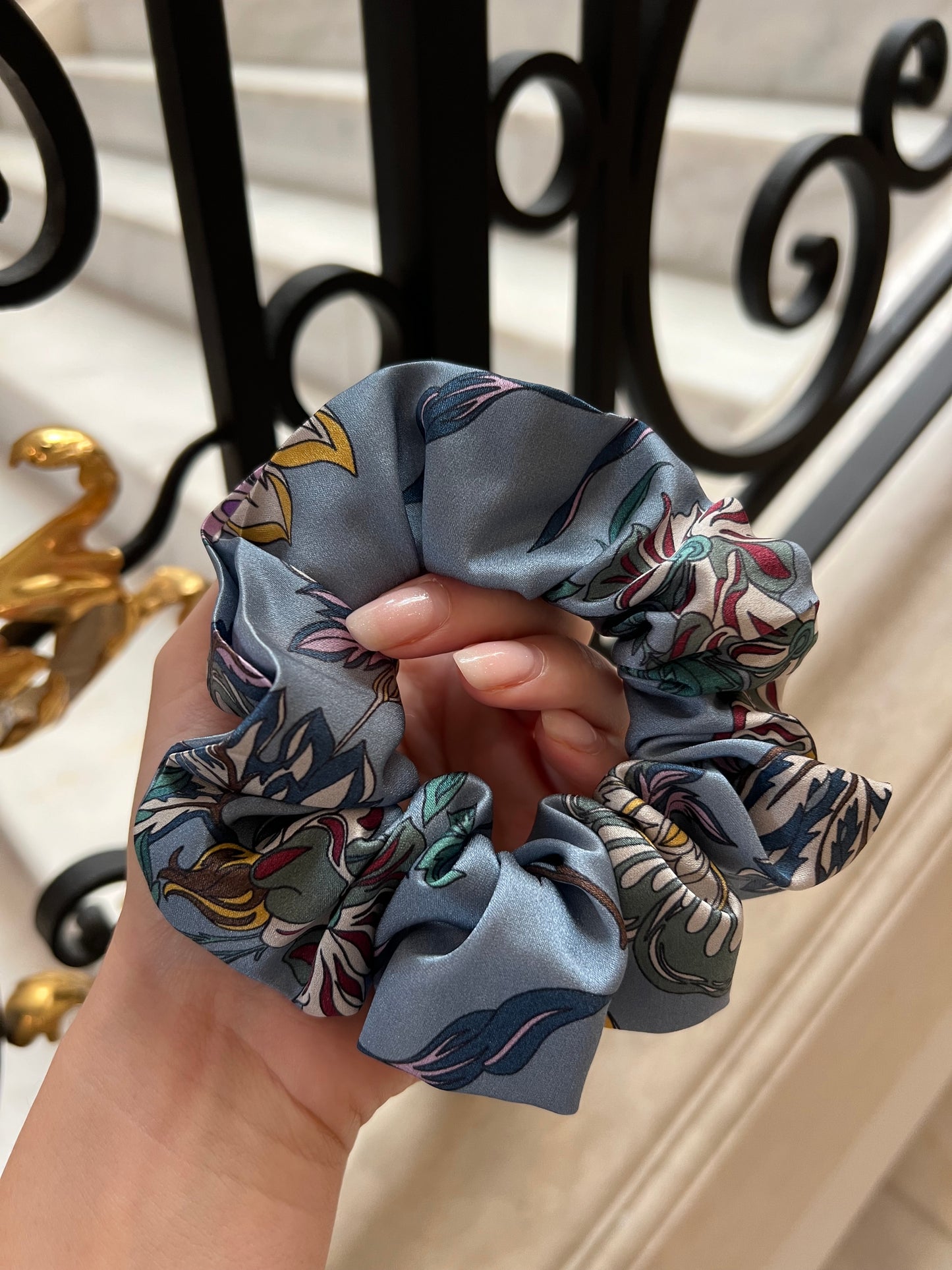 Mystic Garden Silk Scrunchie