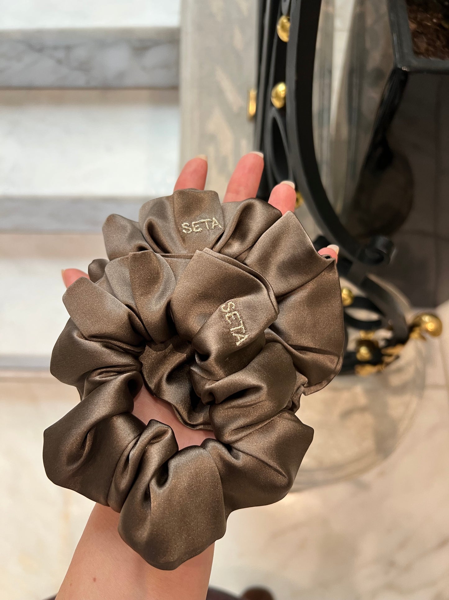 Dark & Neutral Silk Scrunchie