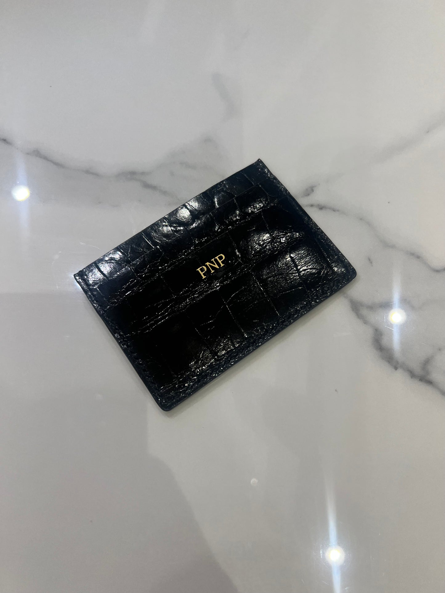 Croco Leather Black Card holder