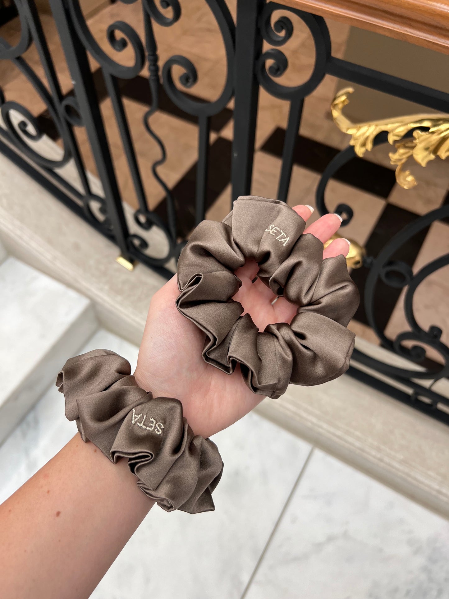 Dark & Neutral Silk Scrunchie