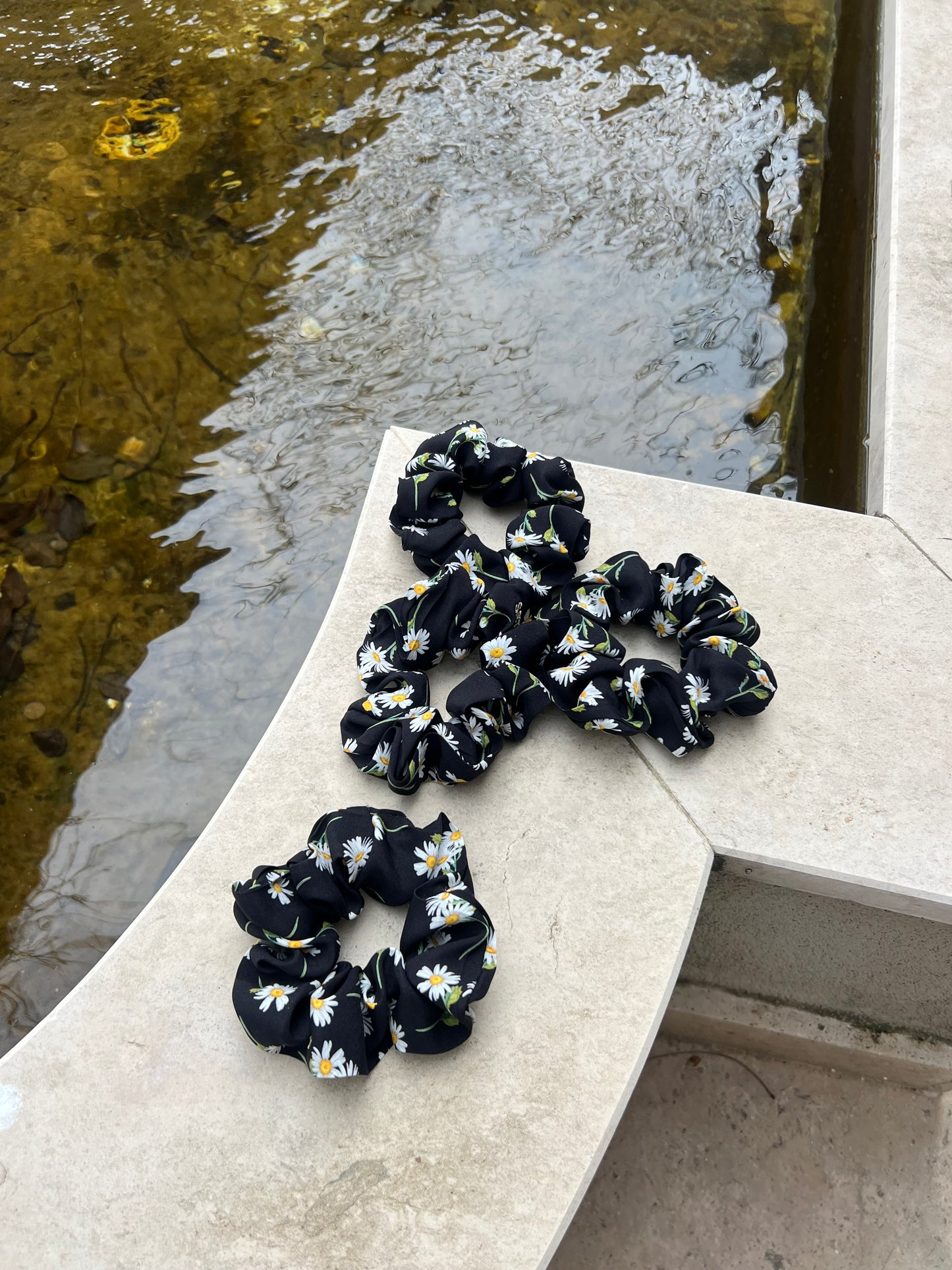 Daisy Silk Scrunchie
