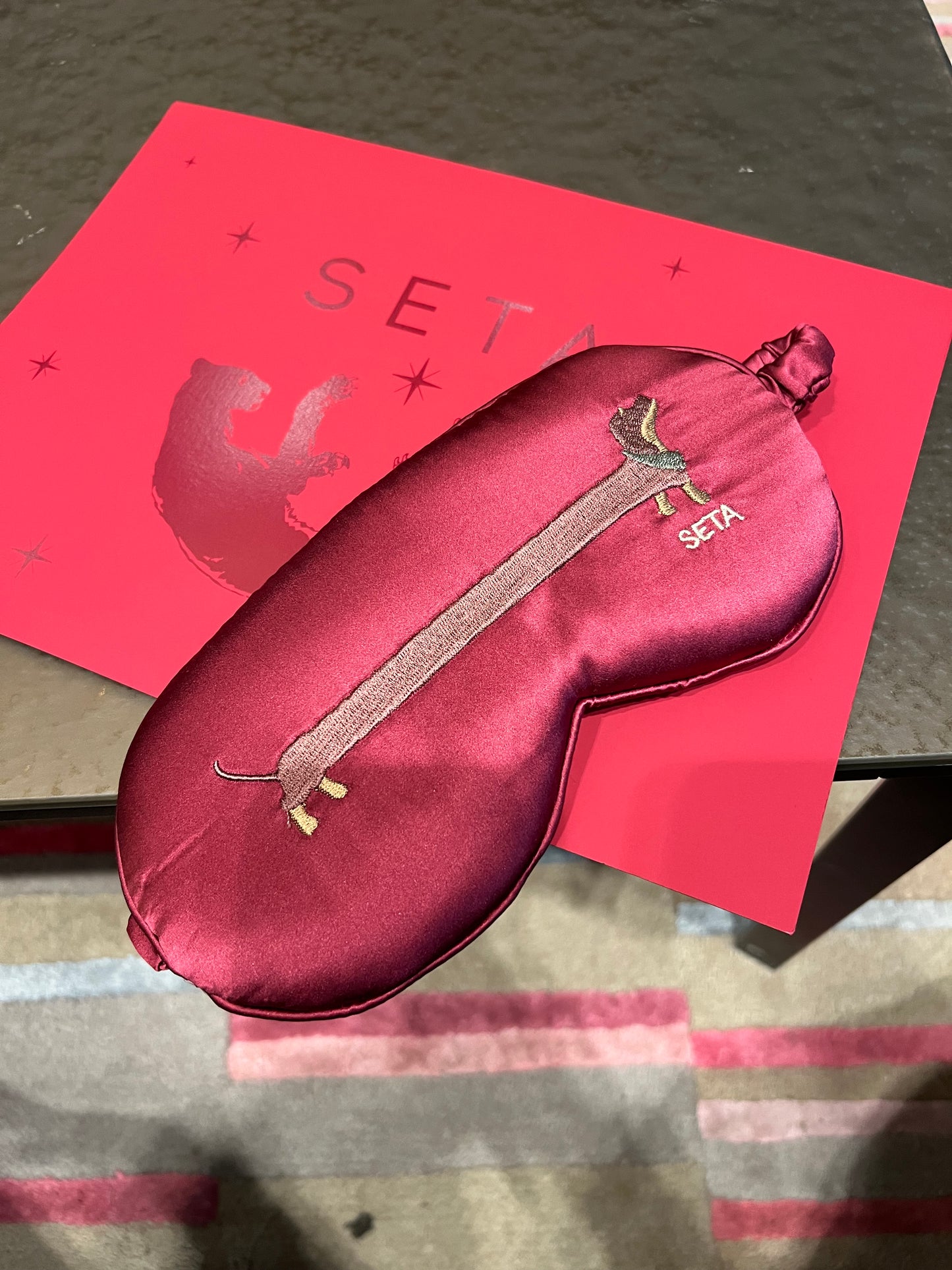 Bordeaux Puppy Love Silk Sleeping Mask