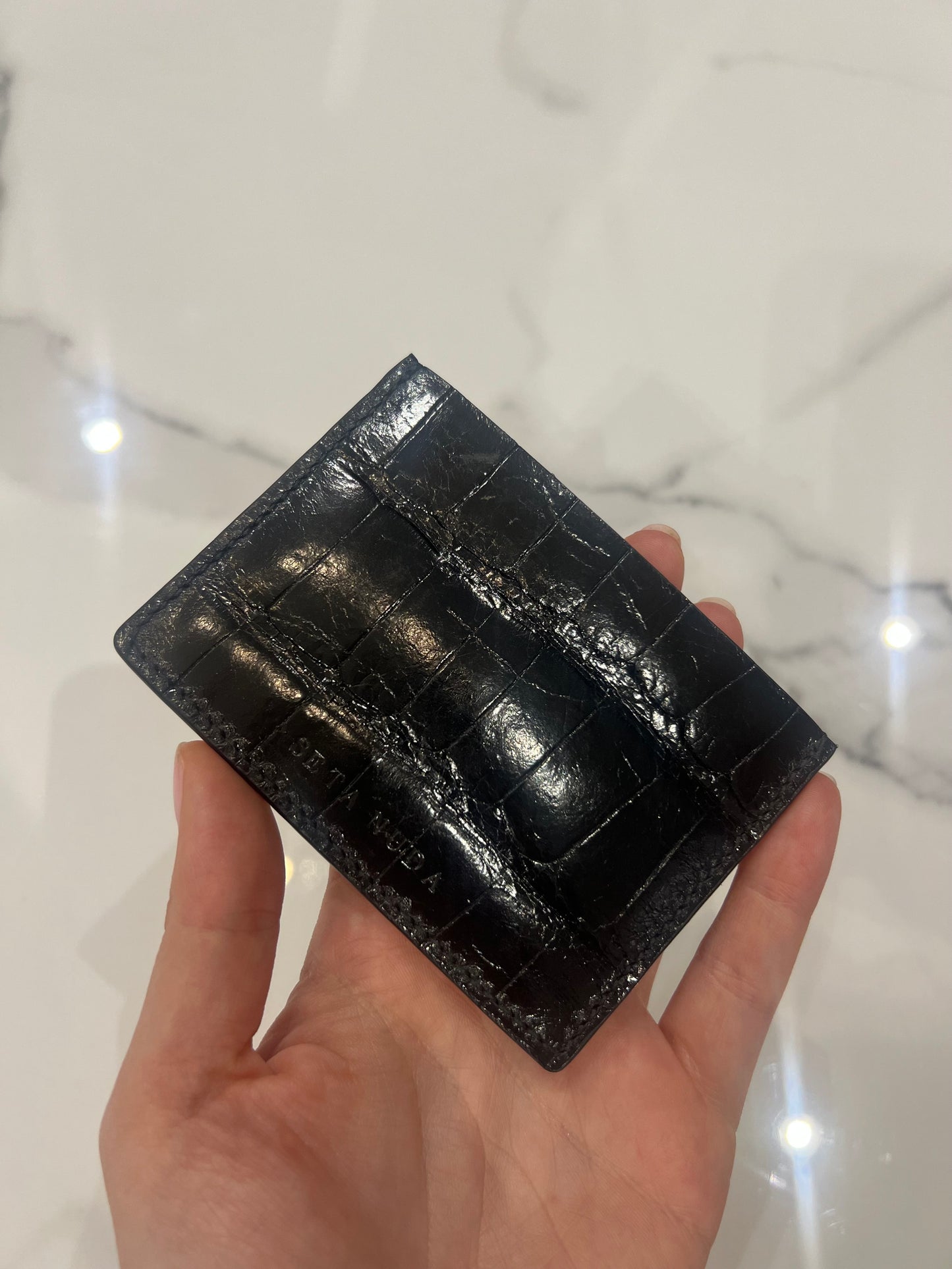 Croco Leather Black Card holder