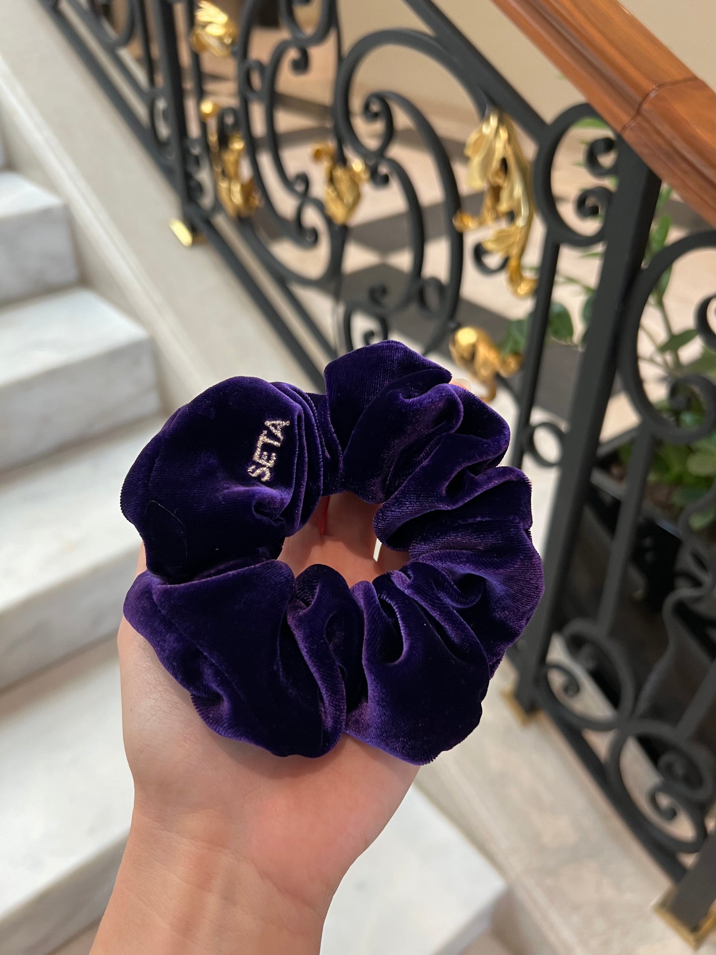 Dark Purple Velvet Dream Silk Scrunchie
