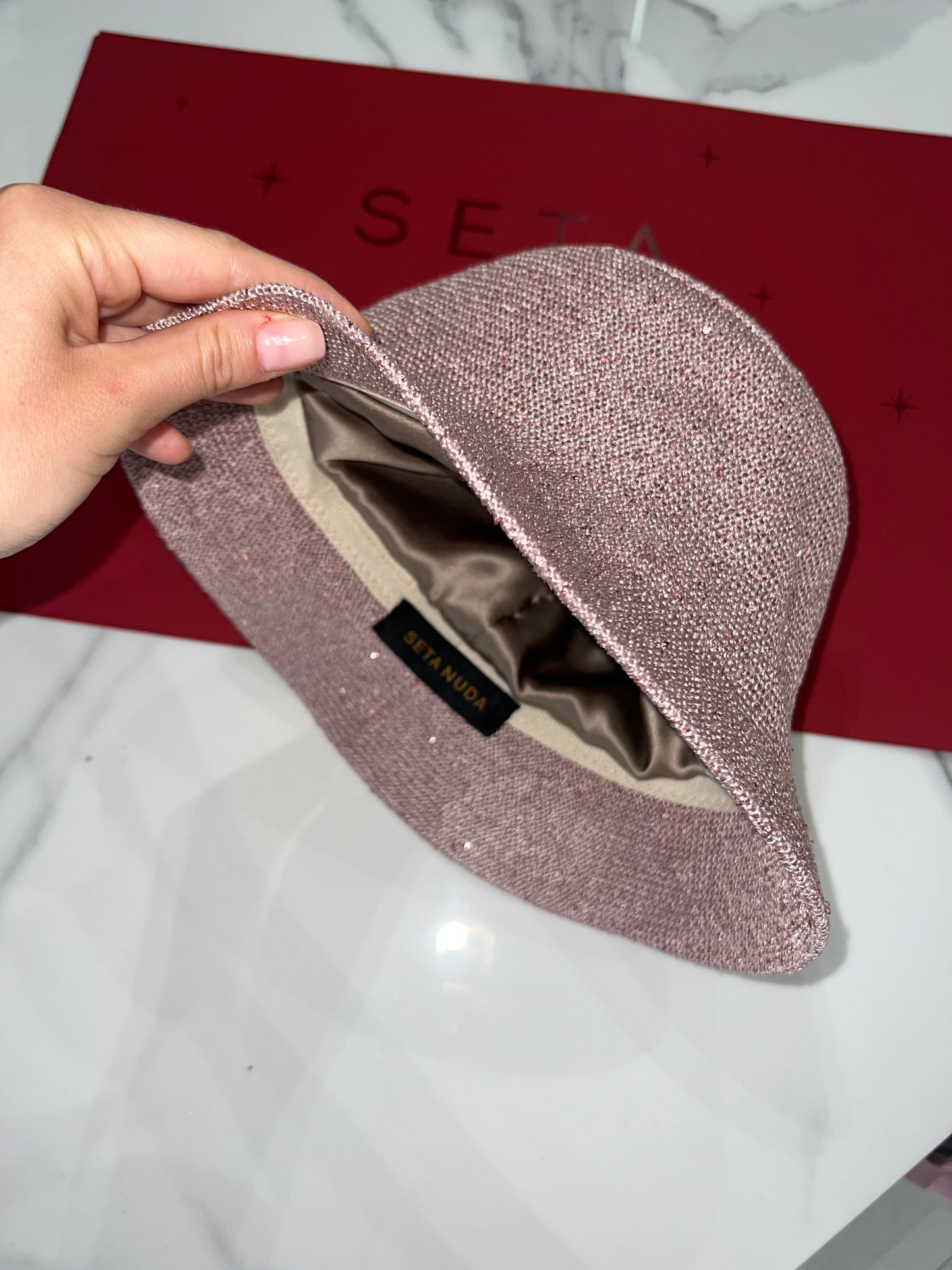 Cappello da pescatore in pelle Payettes e seta
