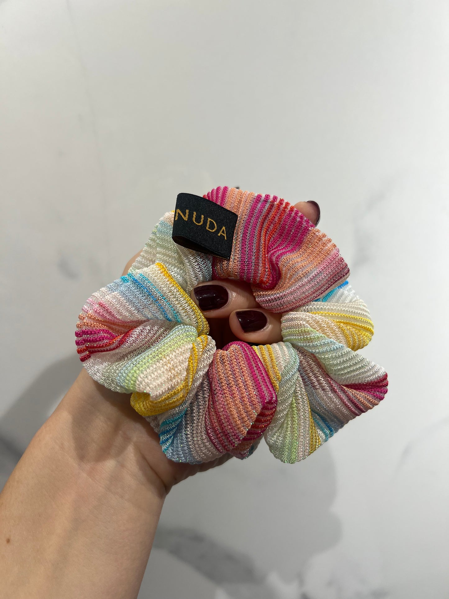 Shiny Summer Stripes Scrunchie