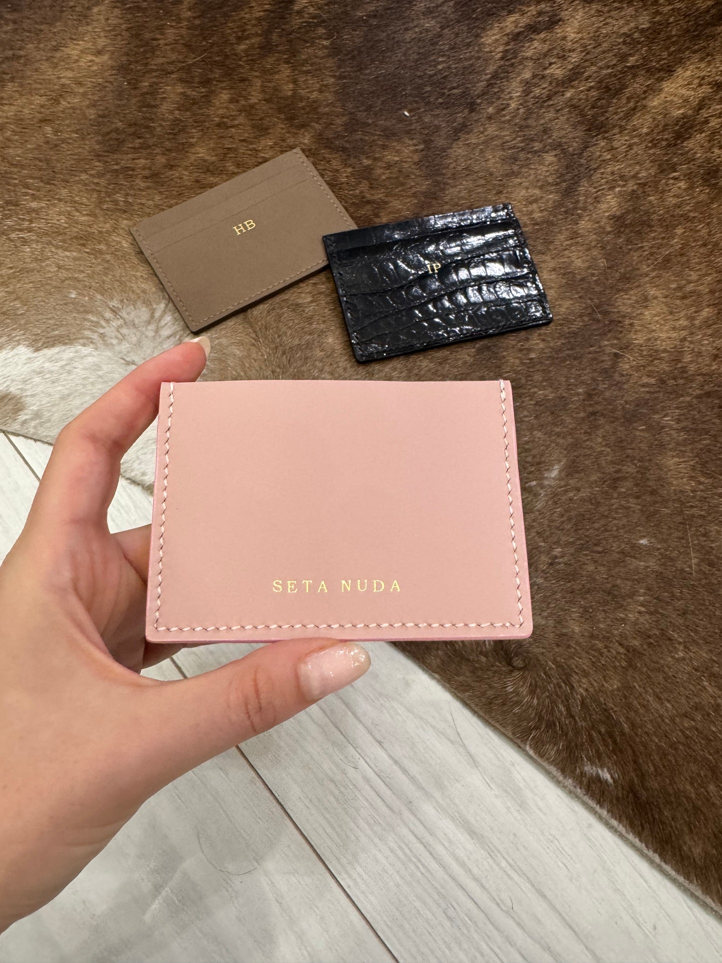 Powder Pink Leather Card holder