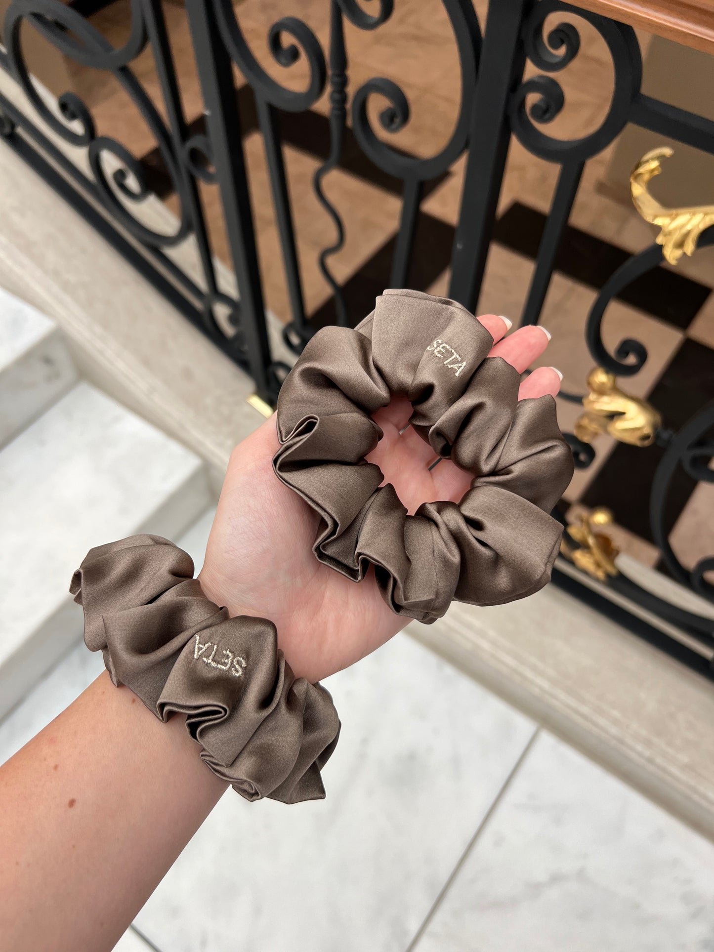 Dark & Neutral Silk Scrunchie