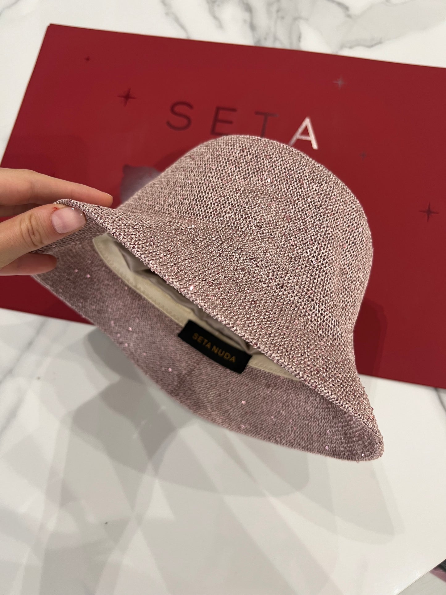 Cappello da pescatore in pelle Payettes e seta