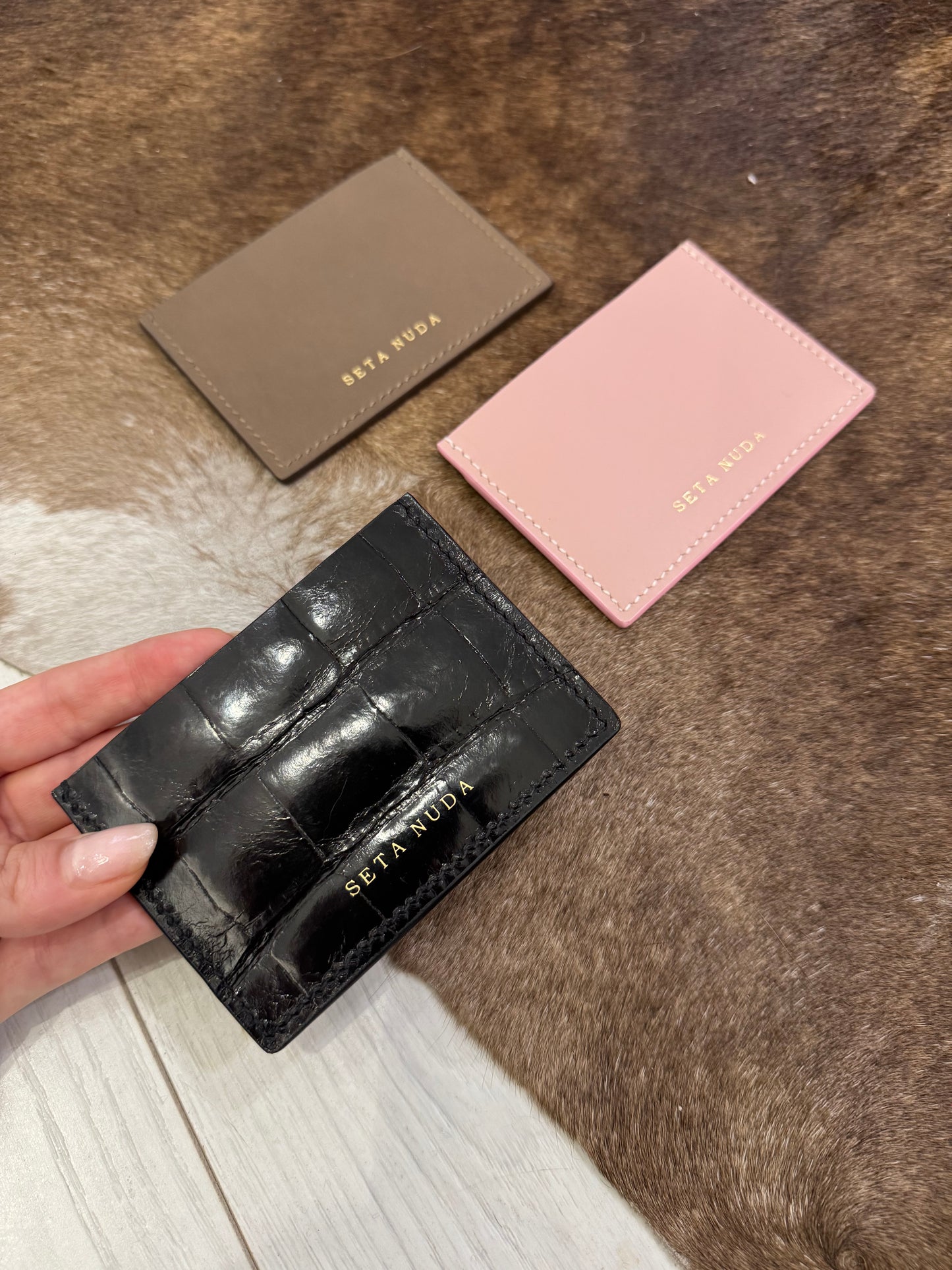 Croco Leather Black Card holder