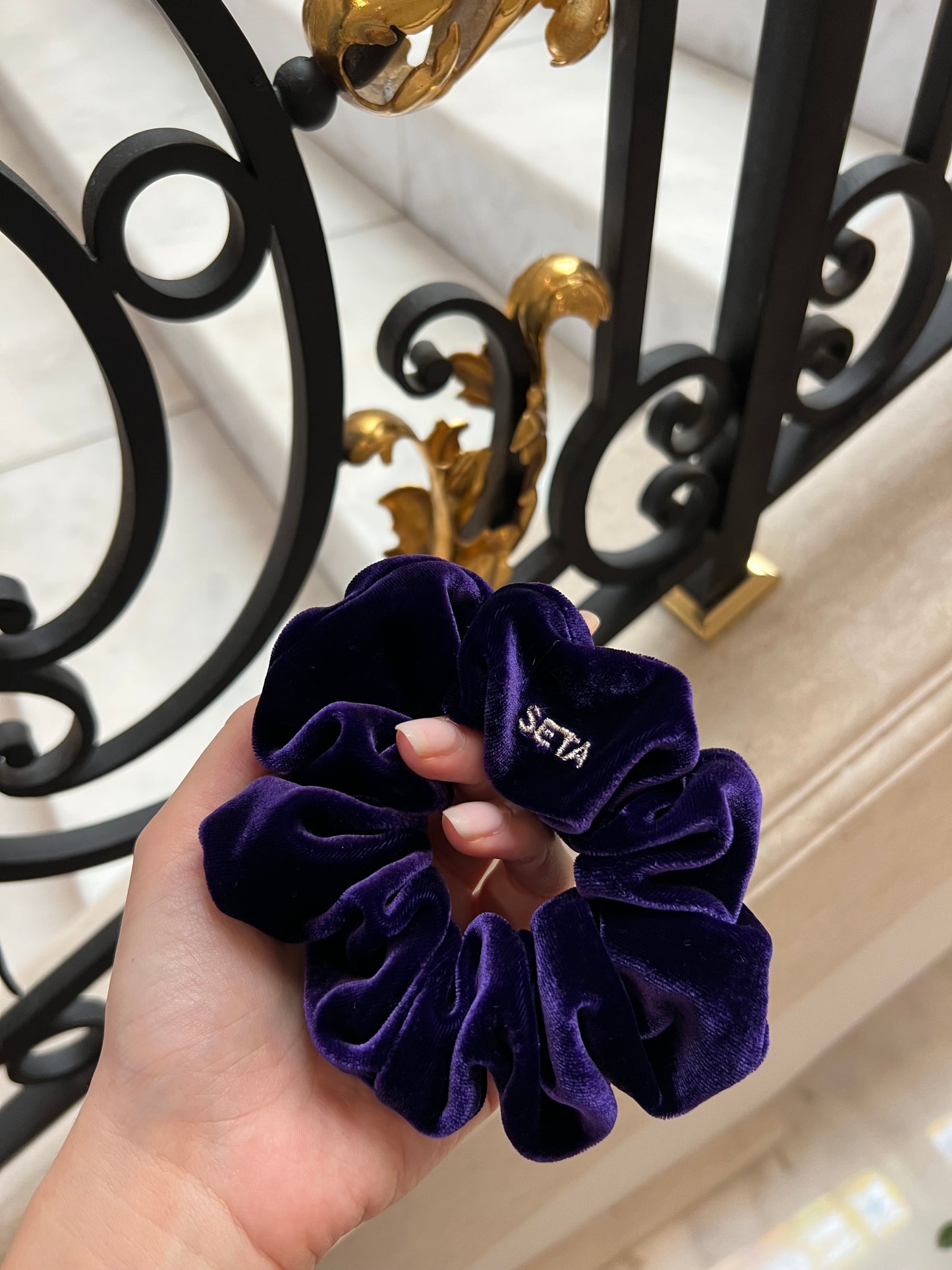 Dark Purple Velvet Dream Silk Scrunchie