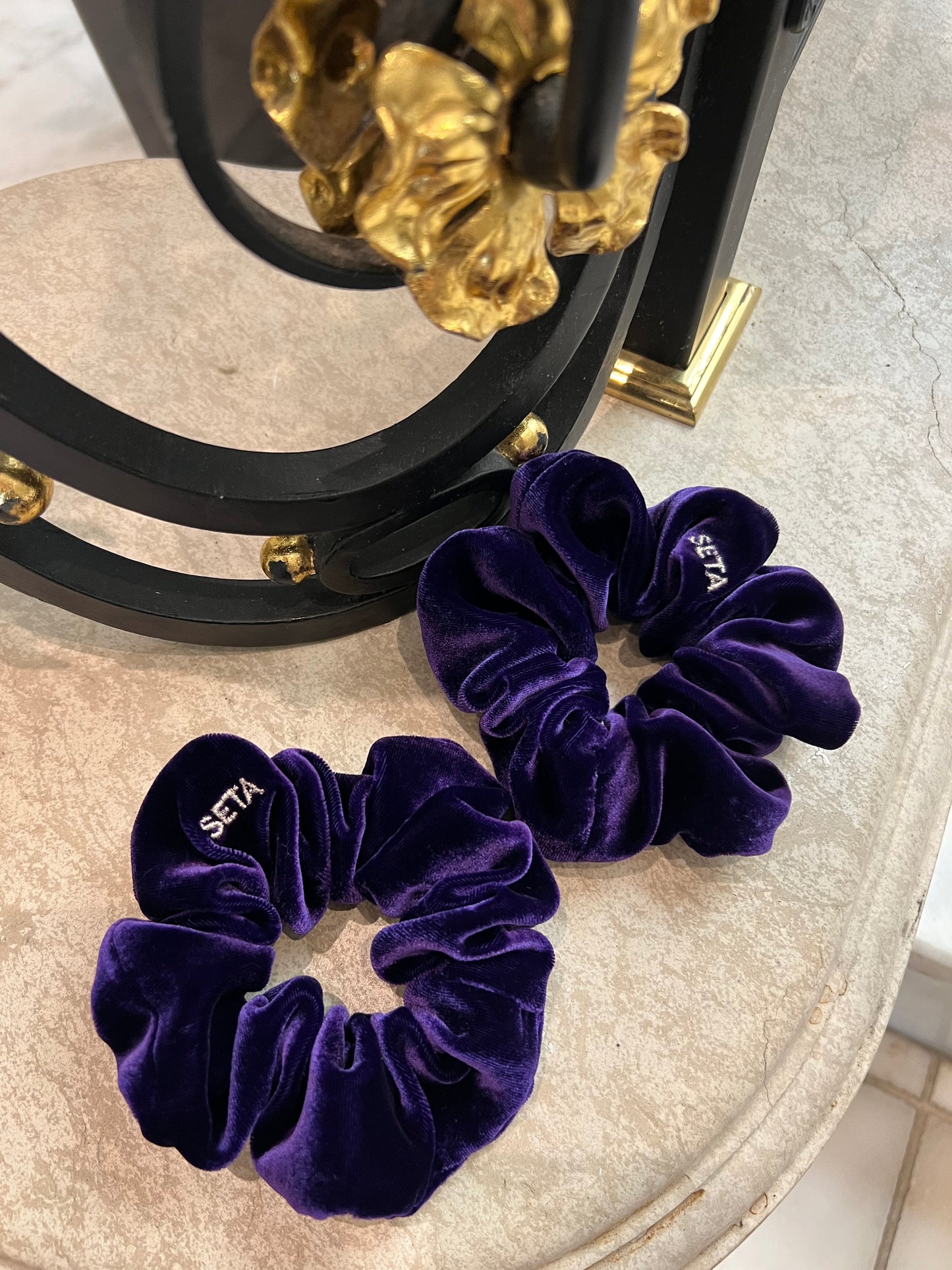 Dark Purple Velvet Dream Silk Scrunchie