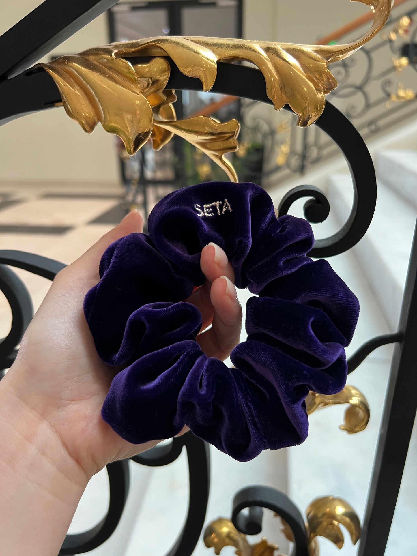 Dark Purple Velvet Dream Silk Scrunchie