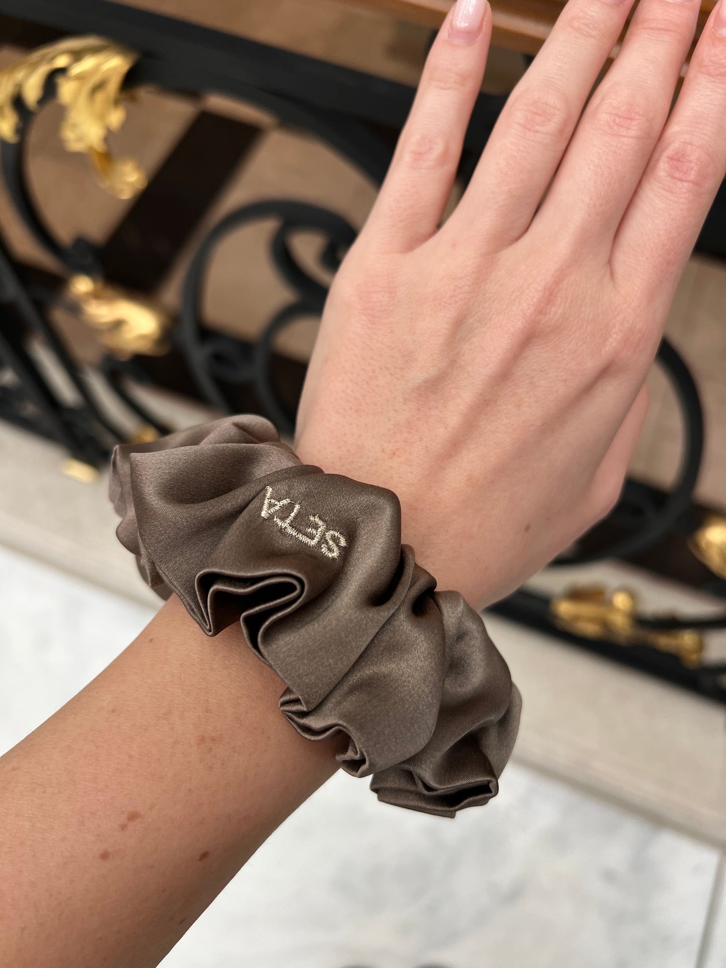 Dark & Neutral Silk Scrunchie