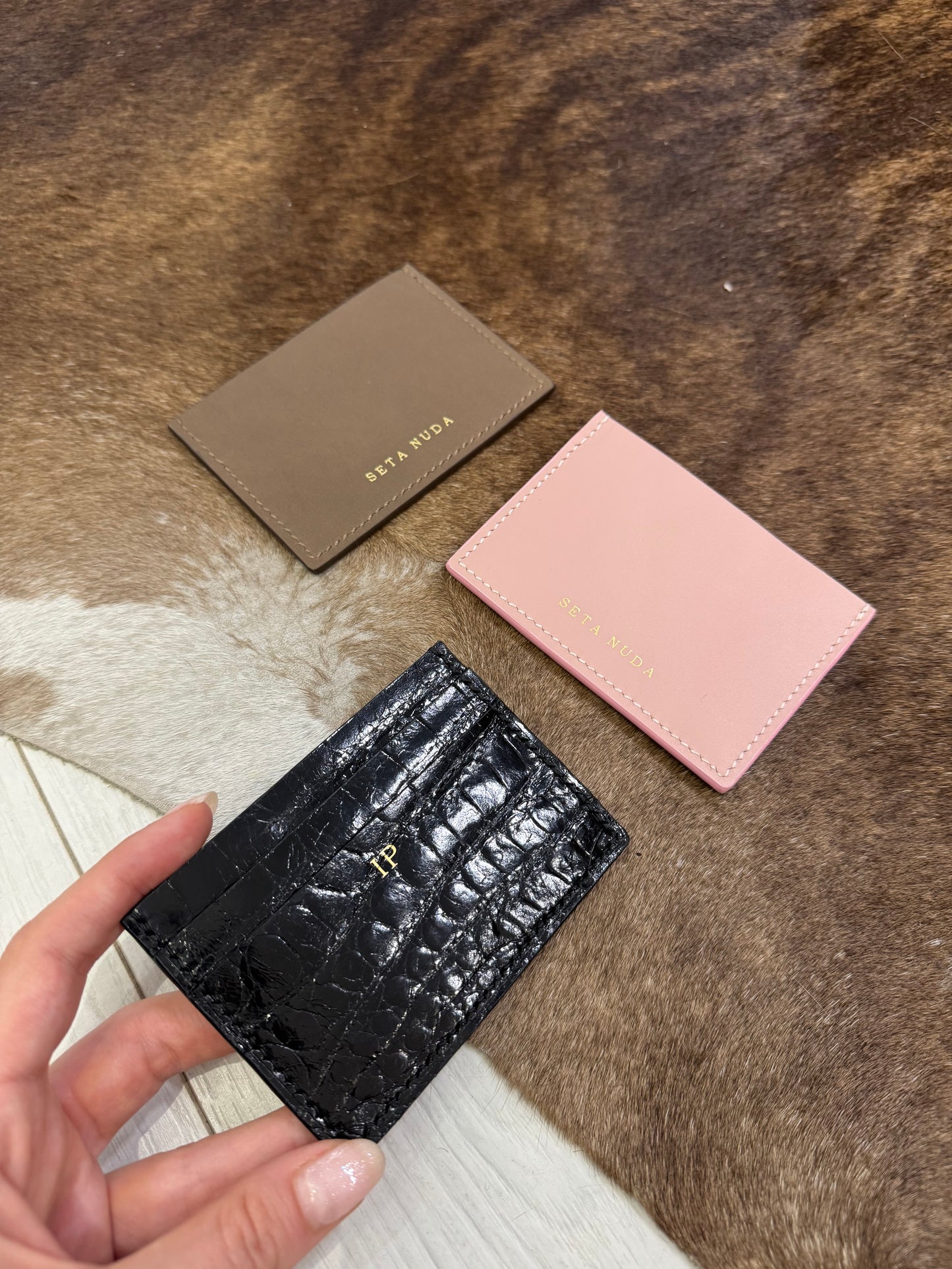 Croco Leather Black Card holder