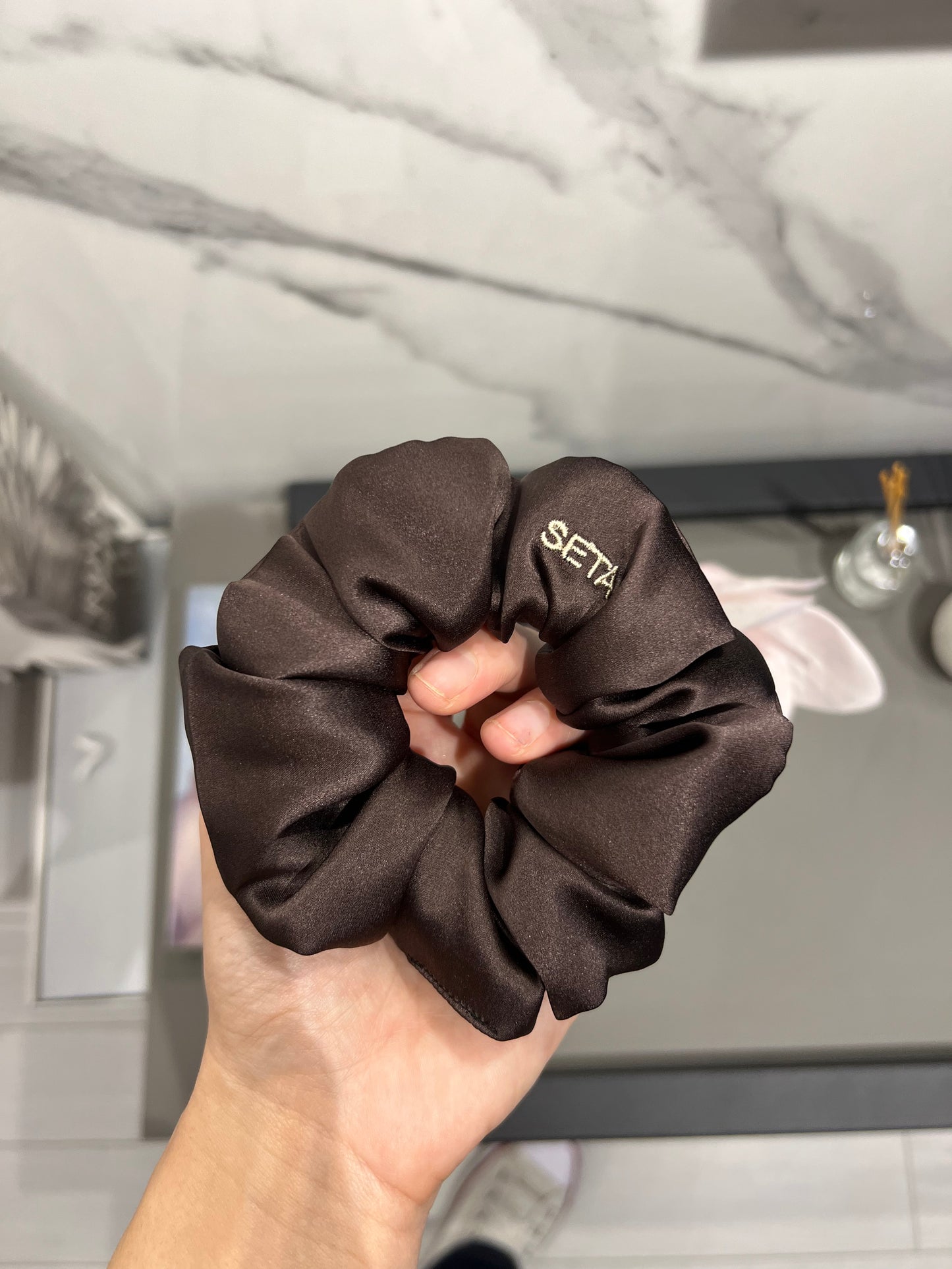 Espresso Silk Scrunchie