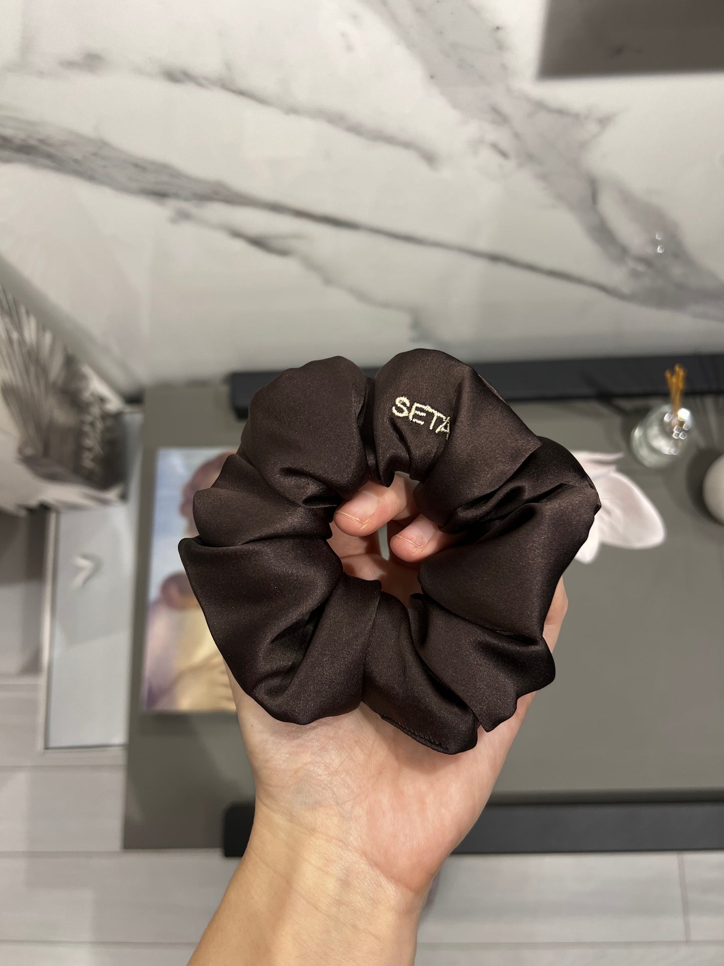 Espresso Silk Scrunchie