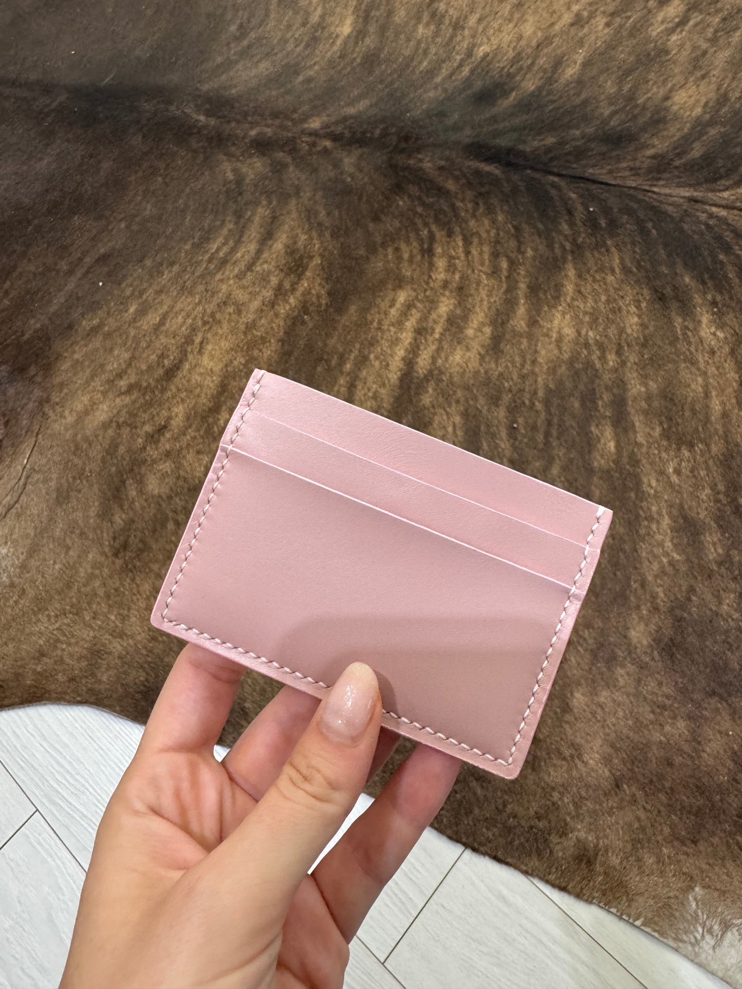 Powder Pink Leather Card holder