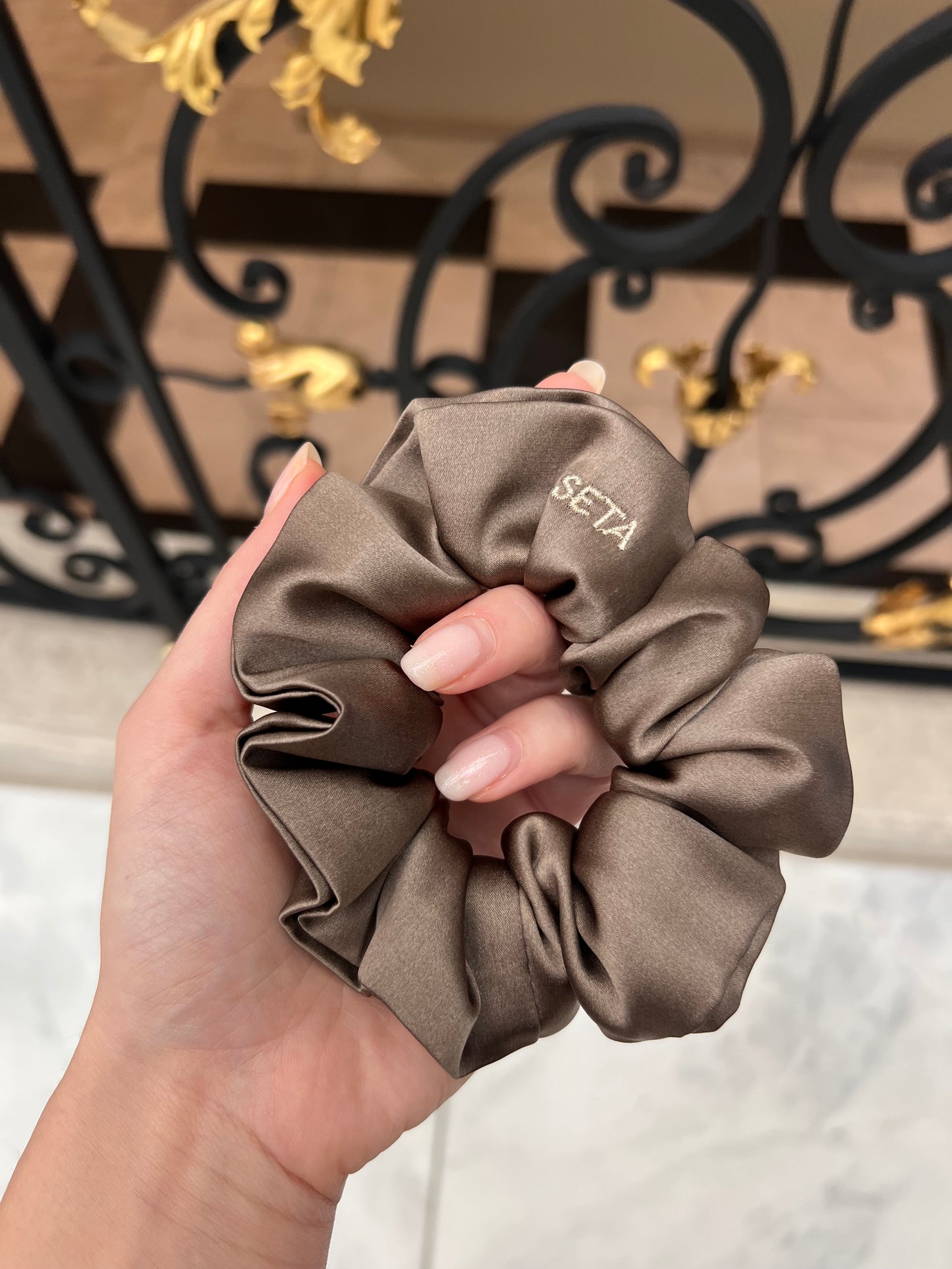 Dark & Neutral Silk Scrunchie