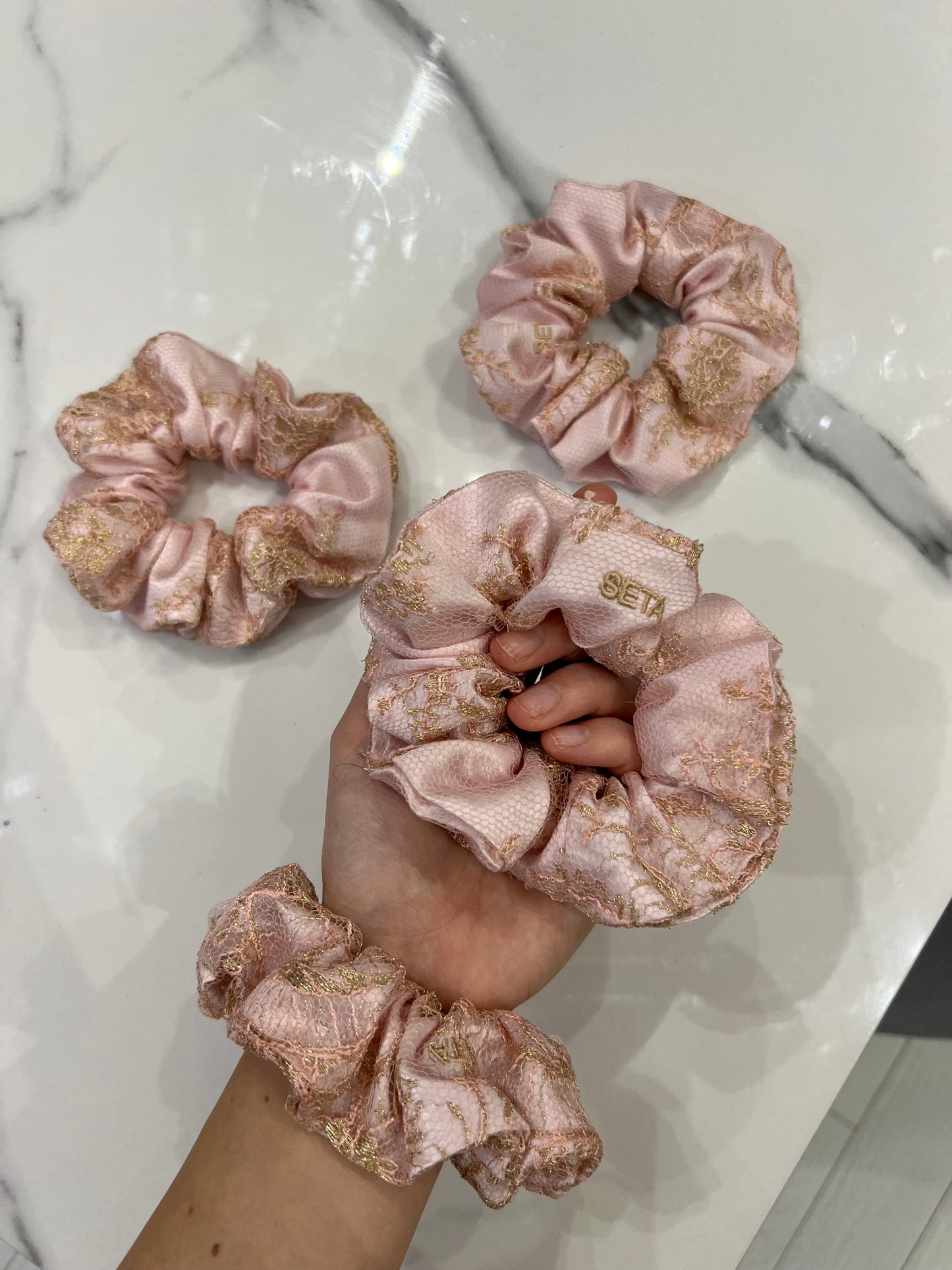 Renaissance Lace & Silk Scrunchie