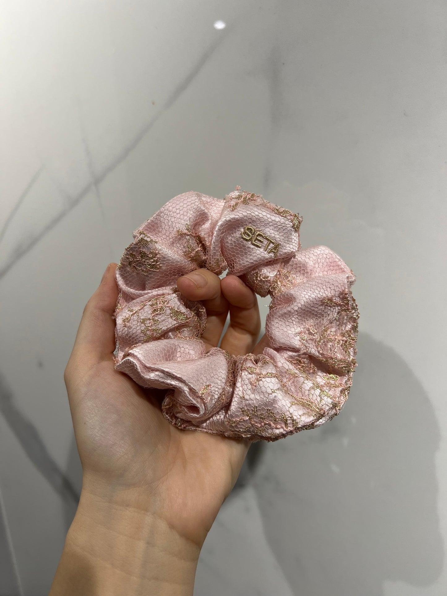 Renaissance Lace & Silk Scrunchie