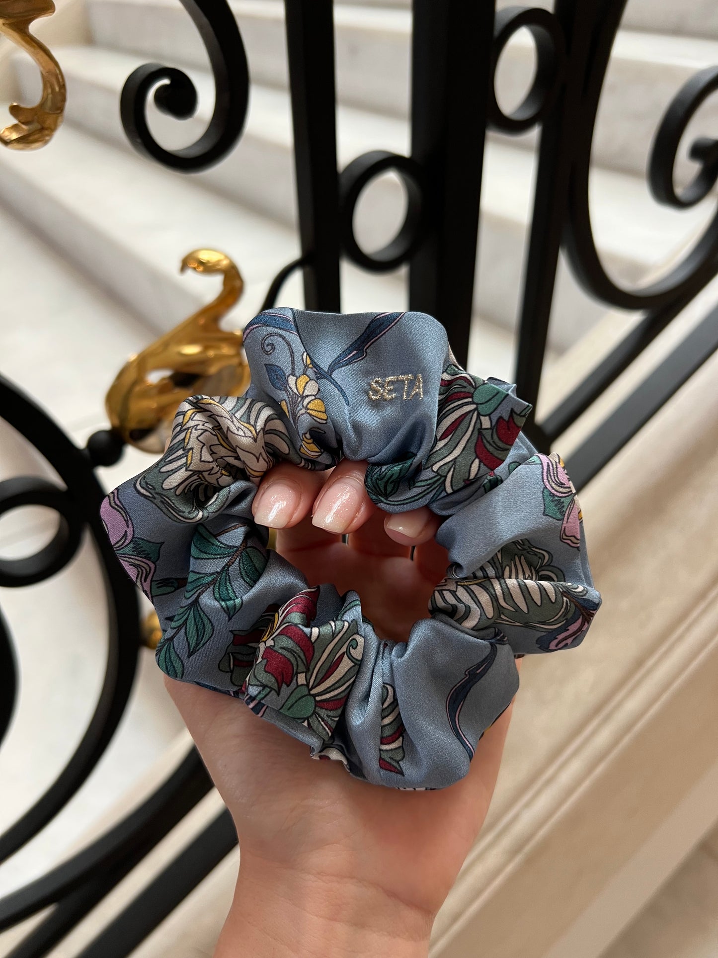 Mystic Garden Silk Scrunchie