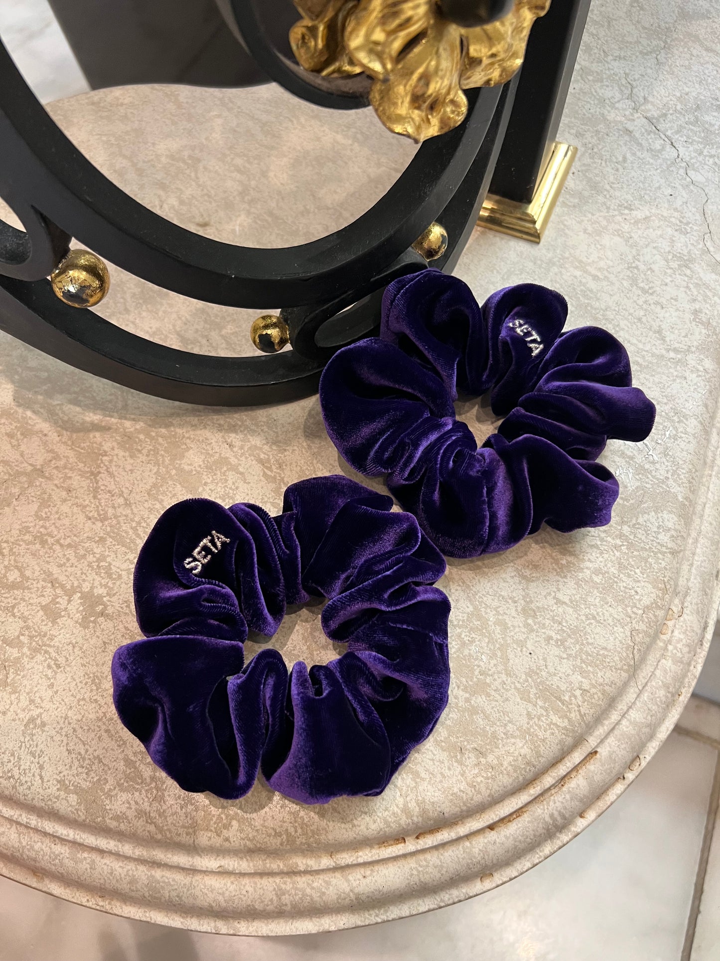 Dark Purple Velvet Dream Silk Scrunchie