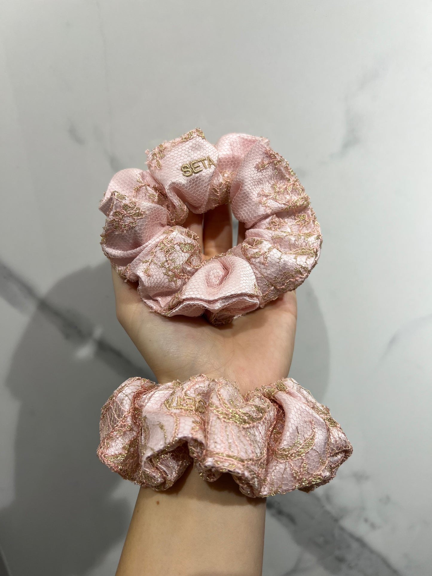 Renaissance Lace & Silk Scrunchie