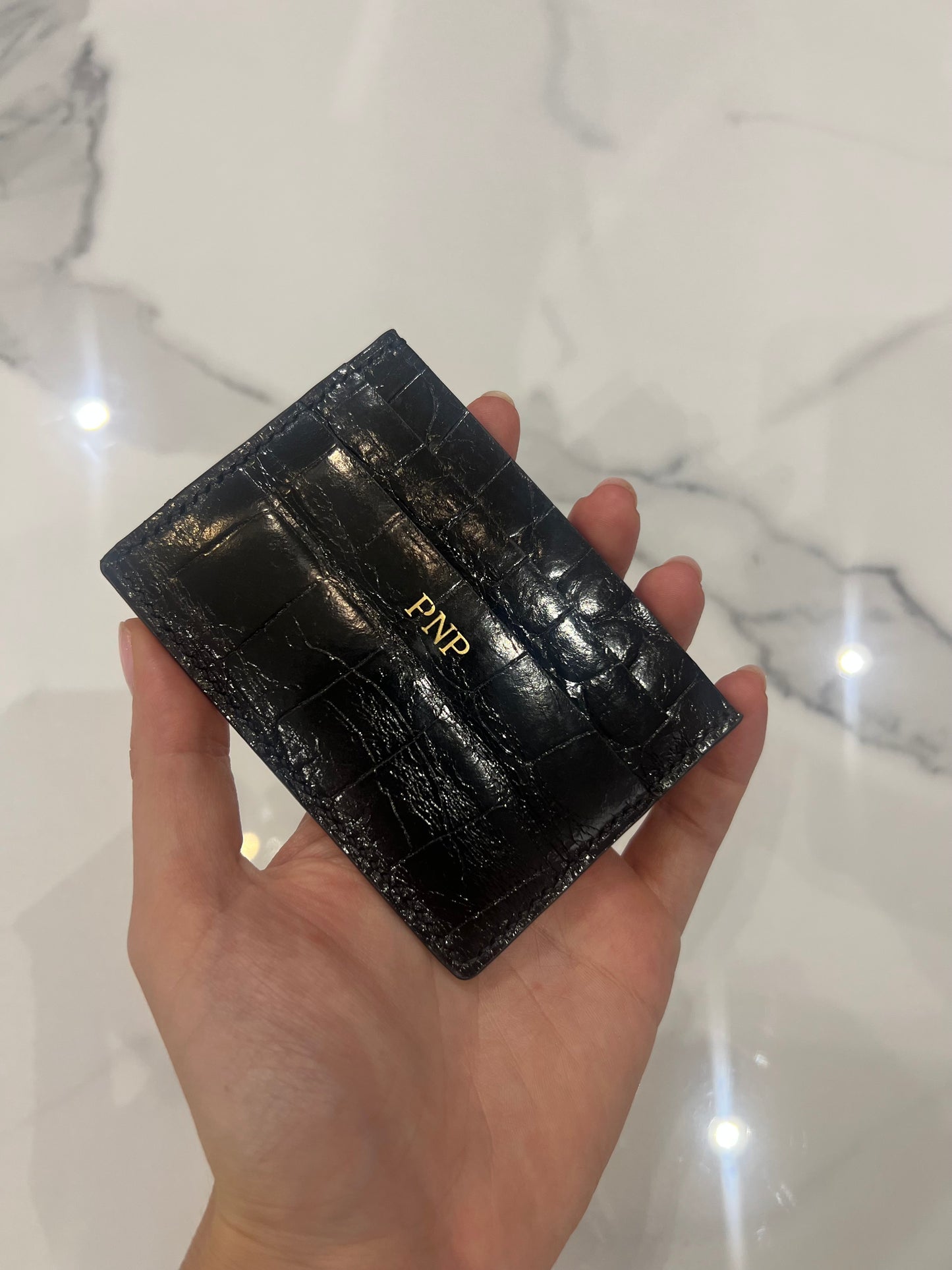 Croco Leather Black Card holder