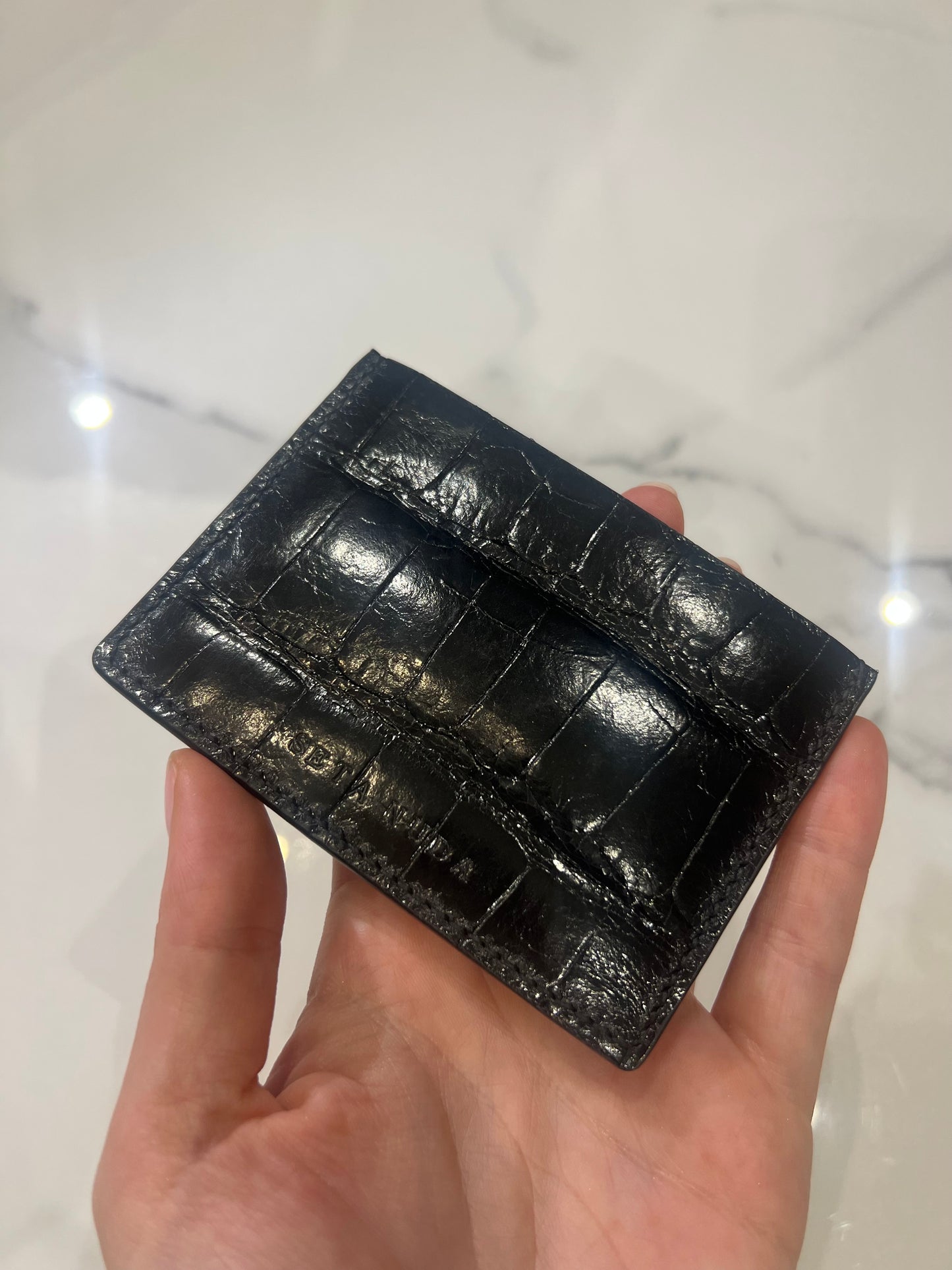 Croco Leather Black Card holder
