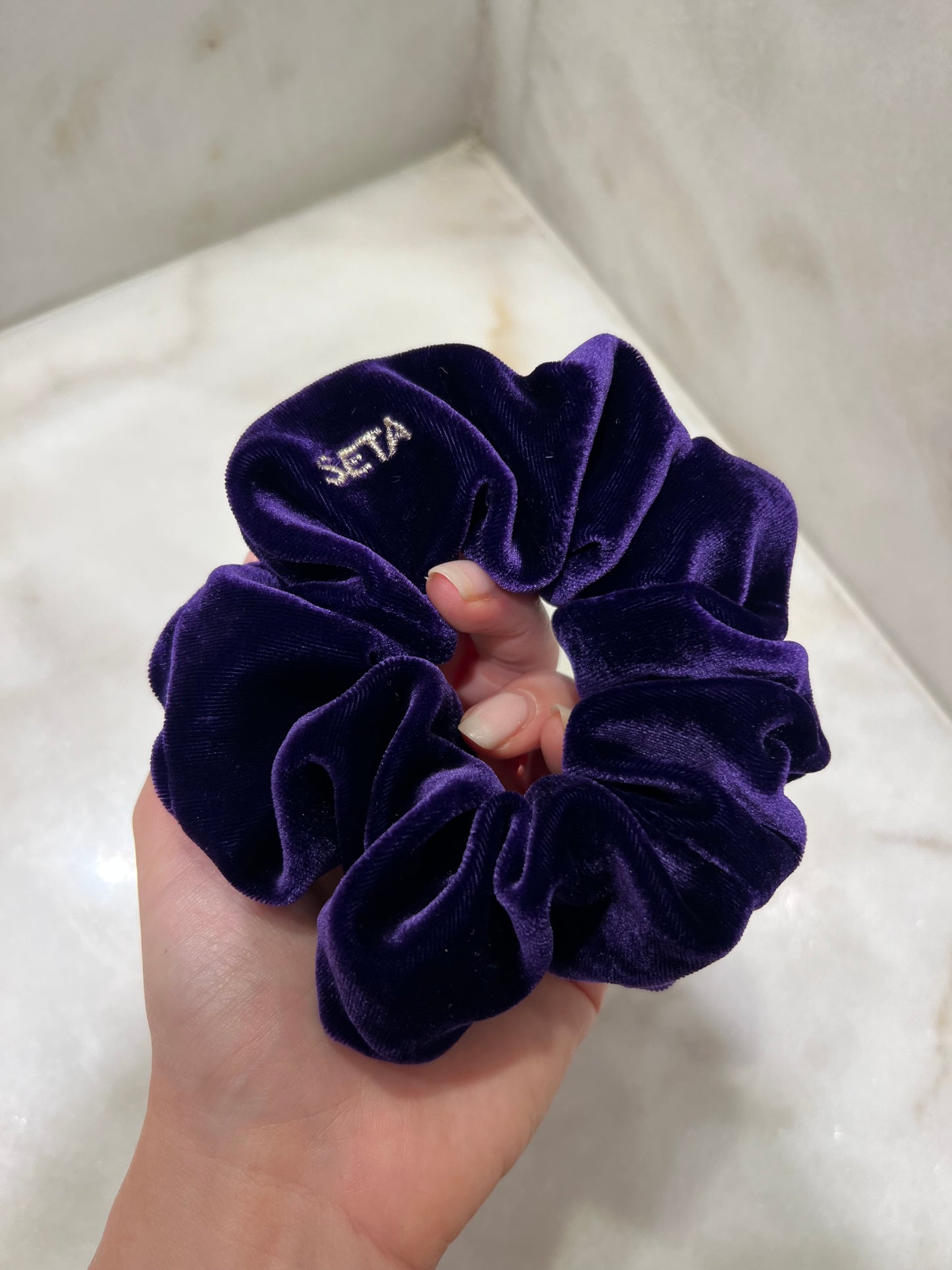 Dark Purple Velvet Dream Silk Scrunchie