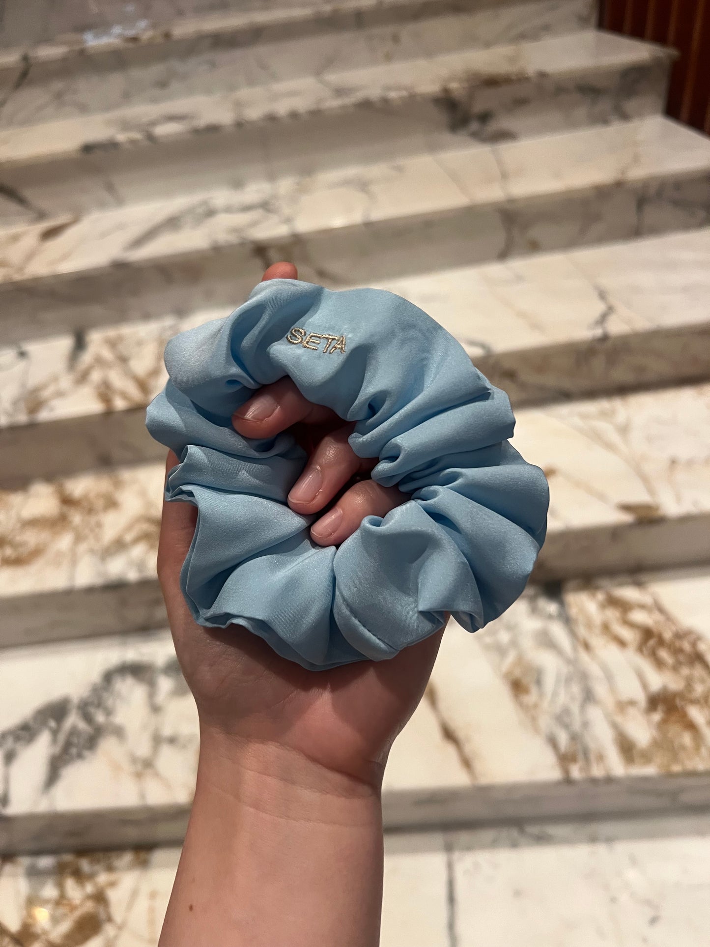 Matte Blue Scrunchie