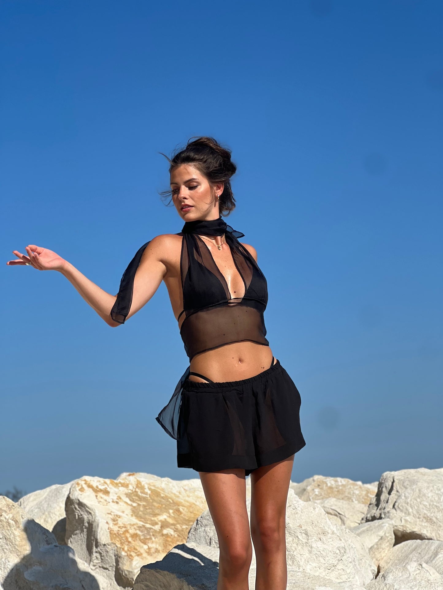 Black Silk Shorts