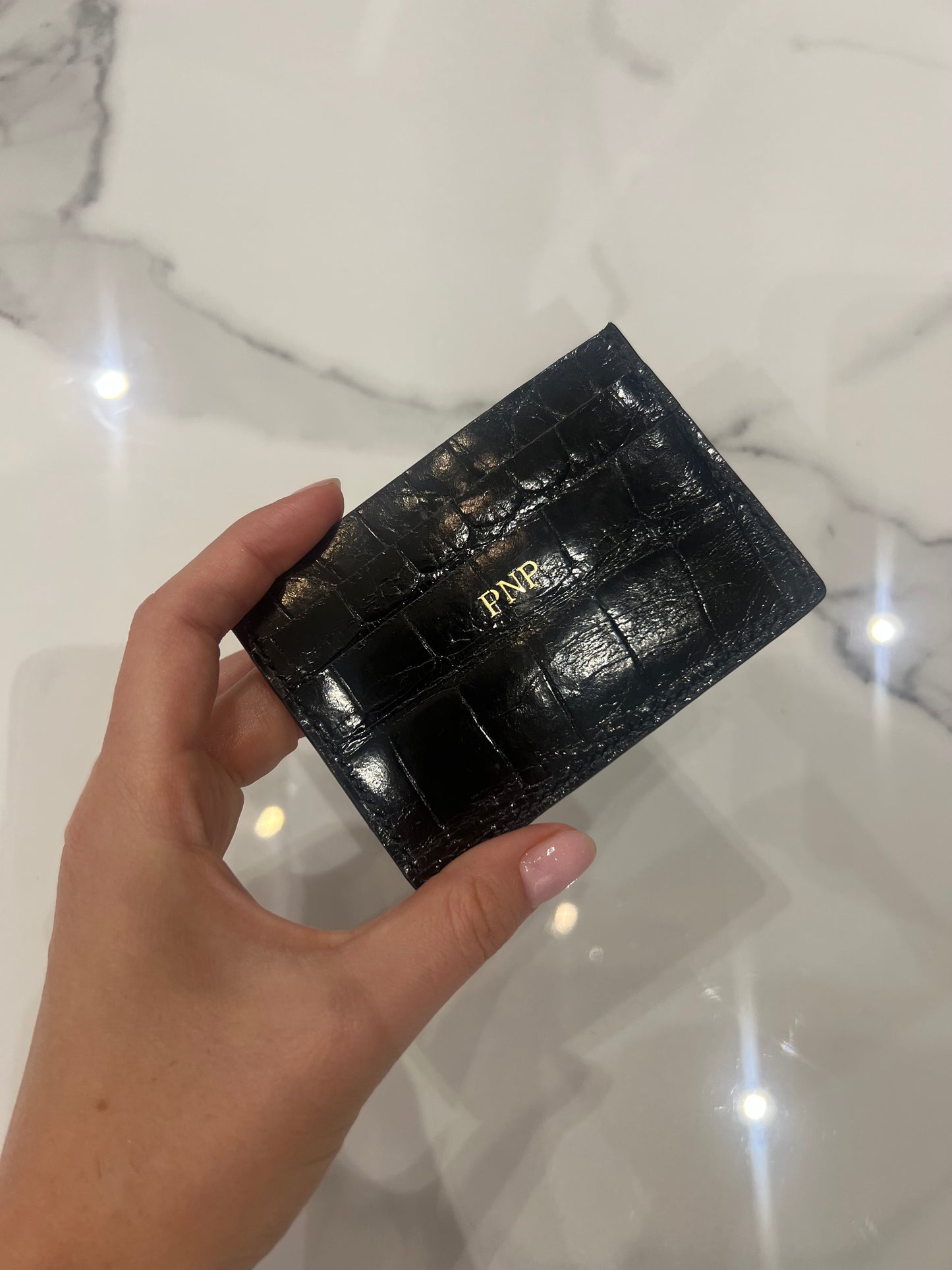 Croco Leather Black Card holder