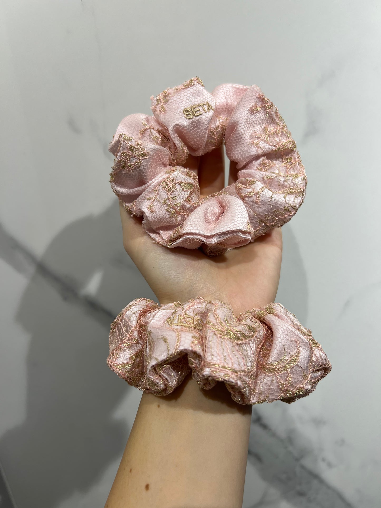 Renaissance Lace & Silk Scrunchie