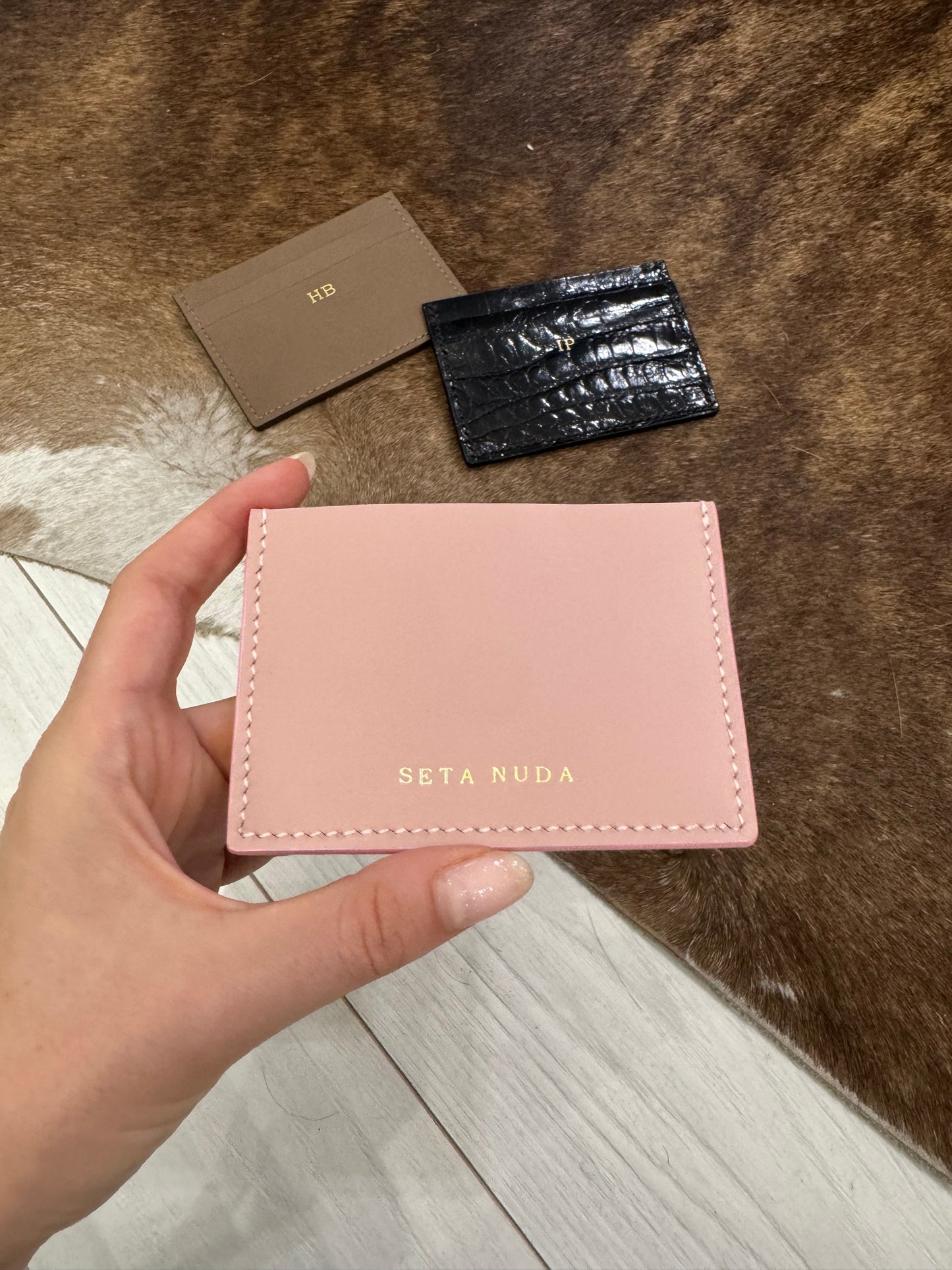 Powder Pink Leather Card holder