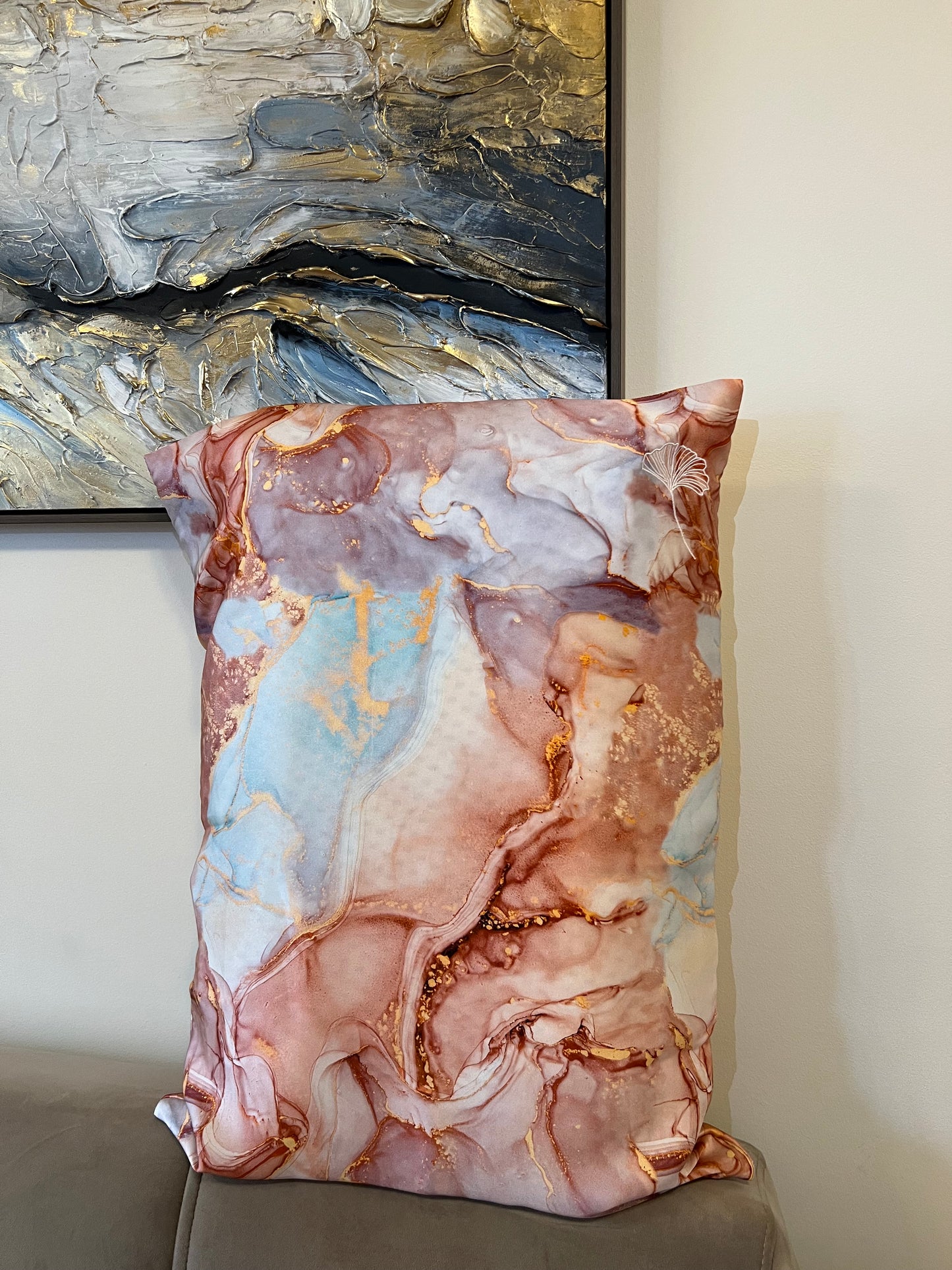 Rose Marble Silk Pillowcase