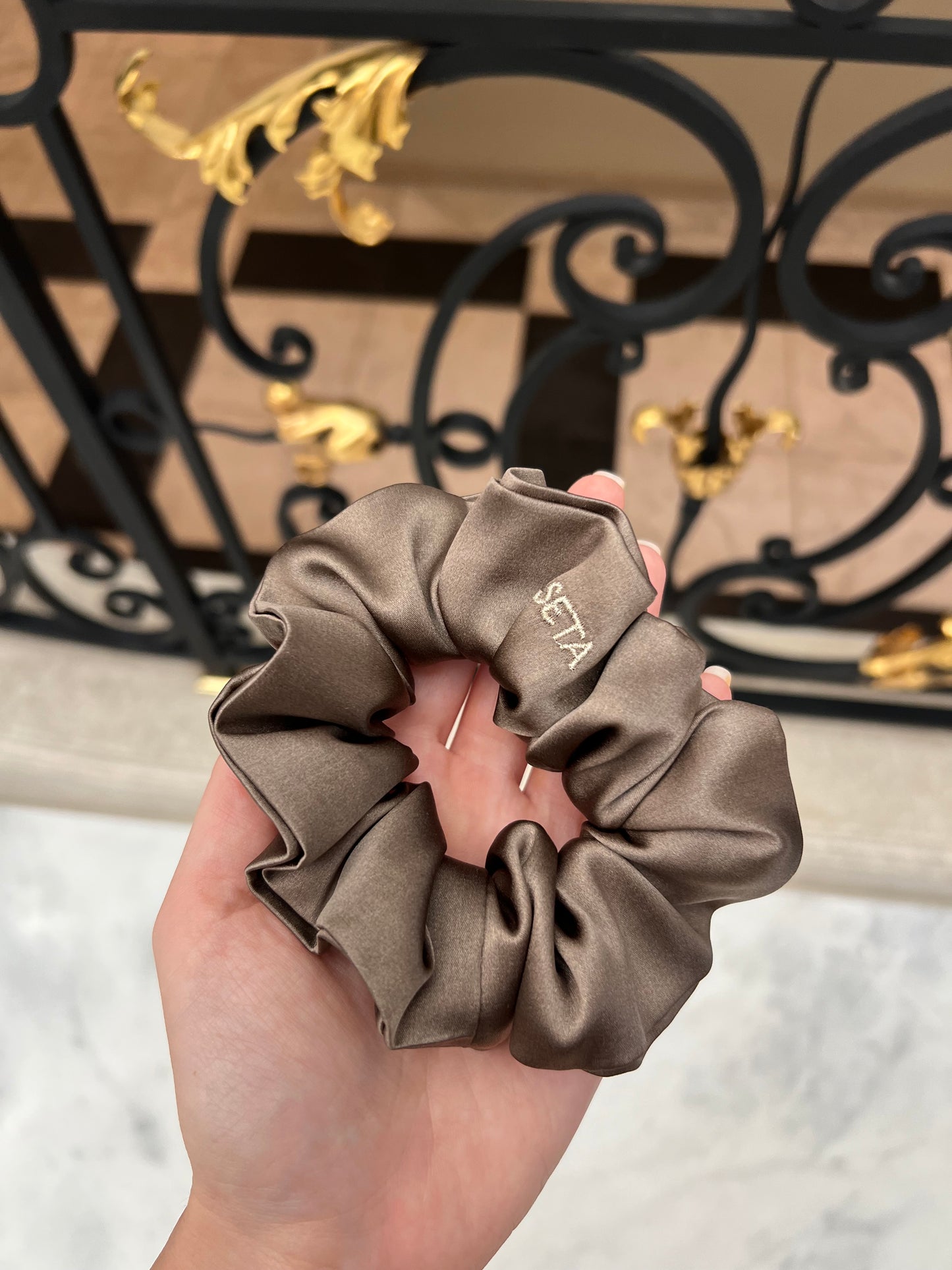 Dark & Neutral Silk Scrunchie