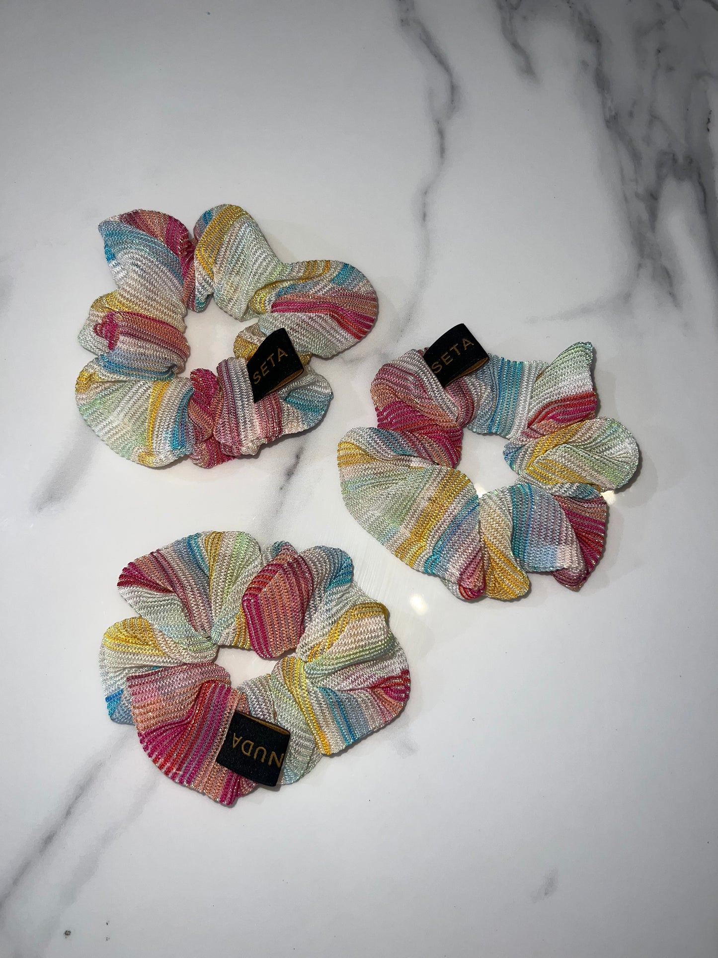 Shiny Summer Stripes Scrunchie