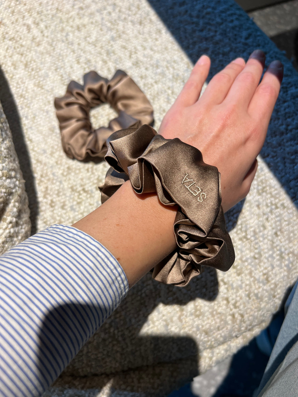 Caramel Silk Scrunchie