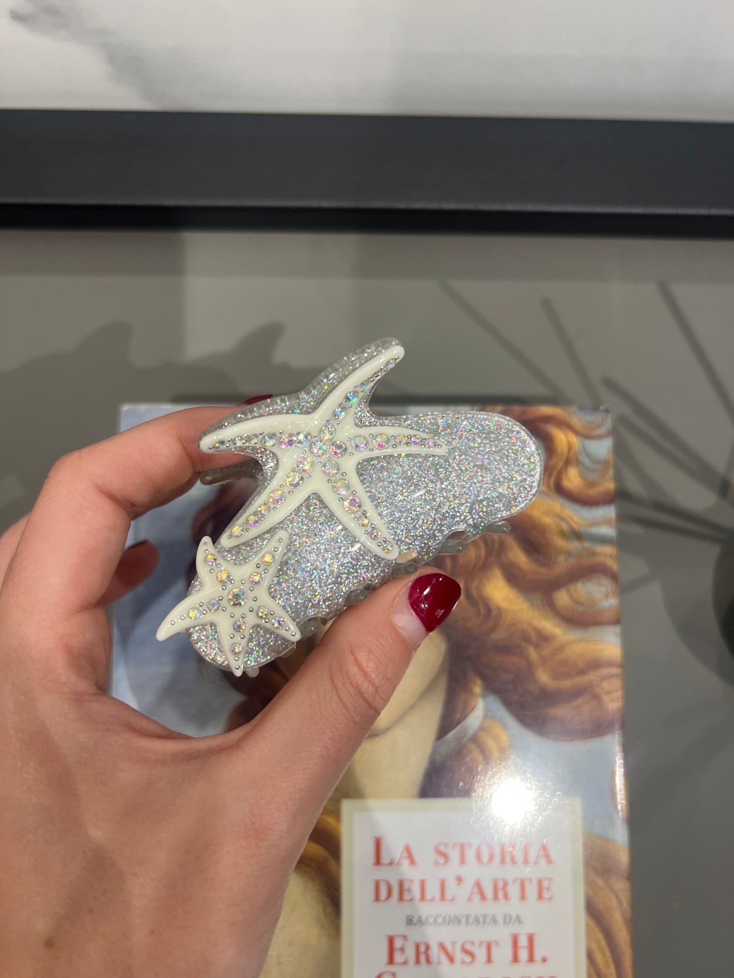 Fermaglio per capelli con stelle estive argentate