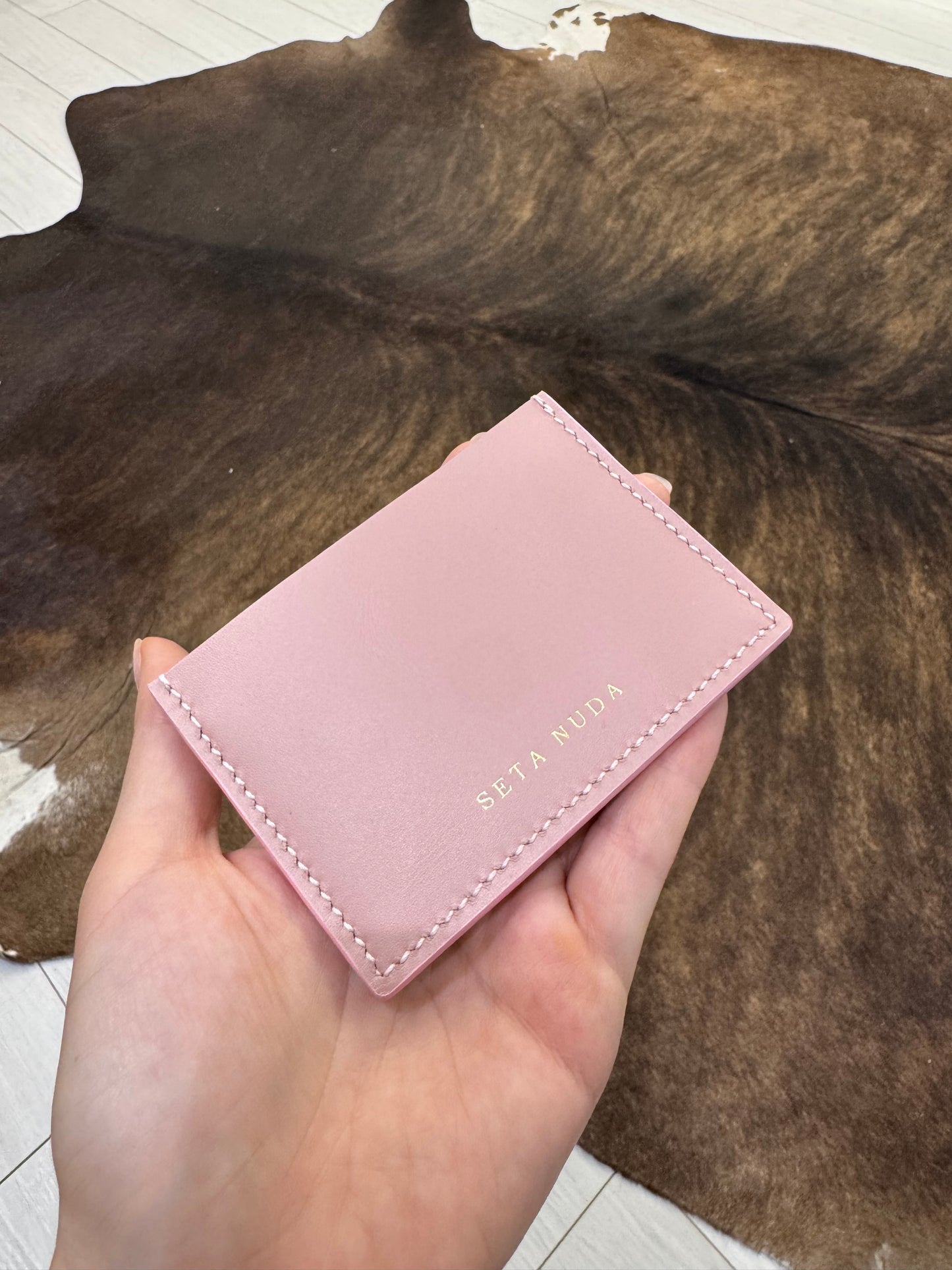 Powder Pink Leather Card holder