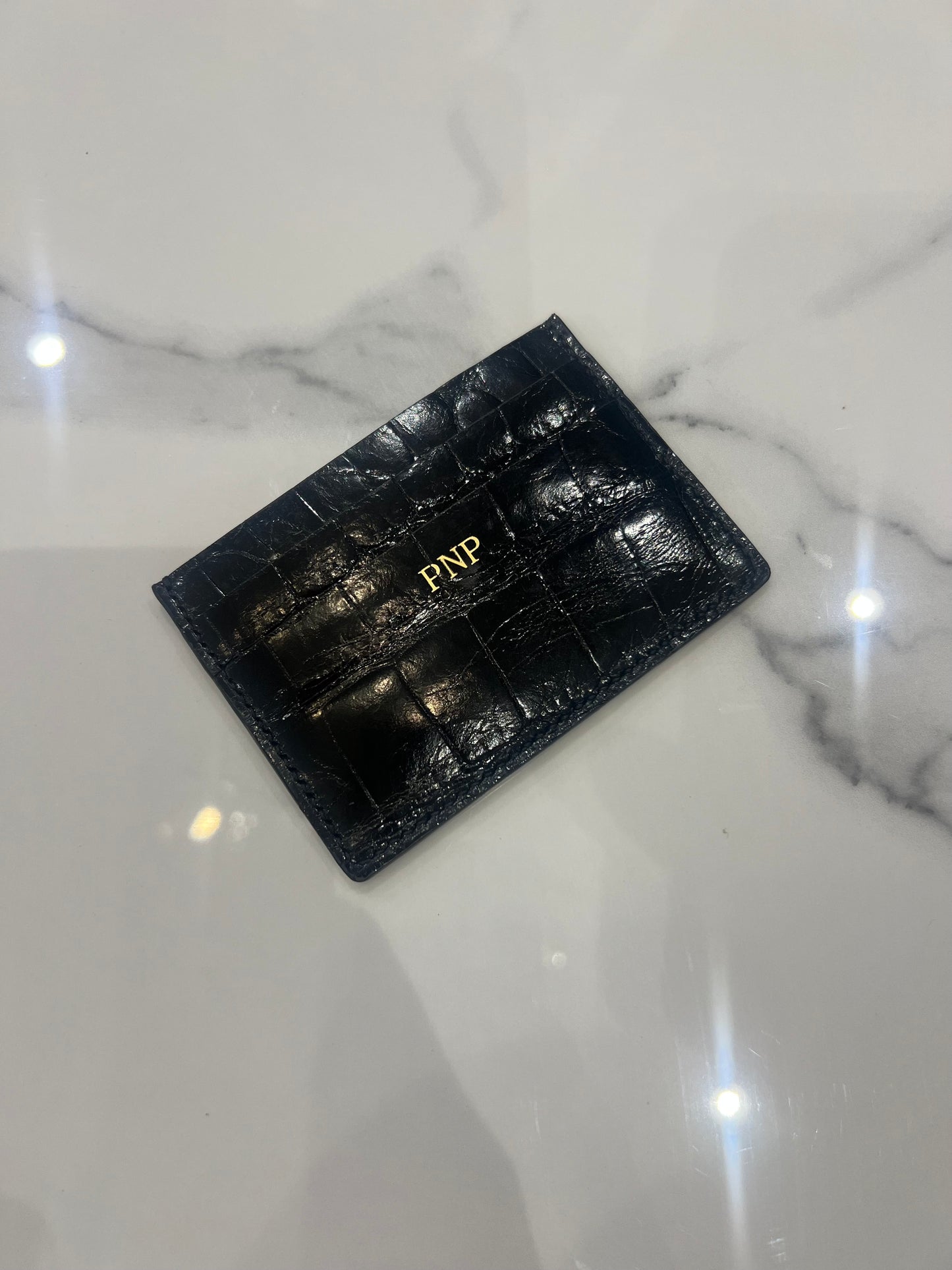 Croco Leather Black Card holder