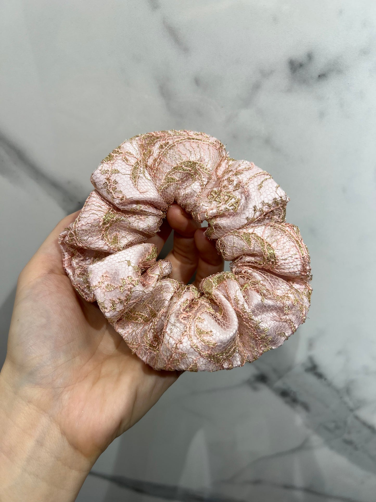 Renaissance Lace & Silk Scrunchie