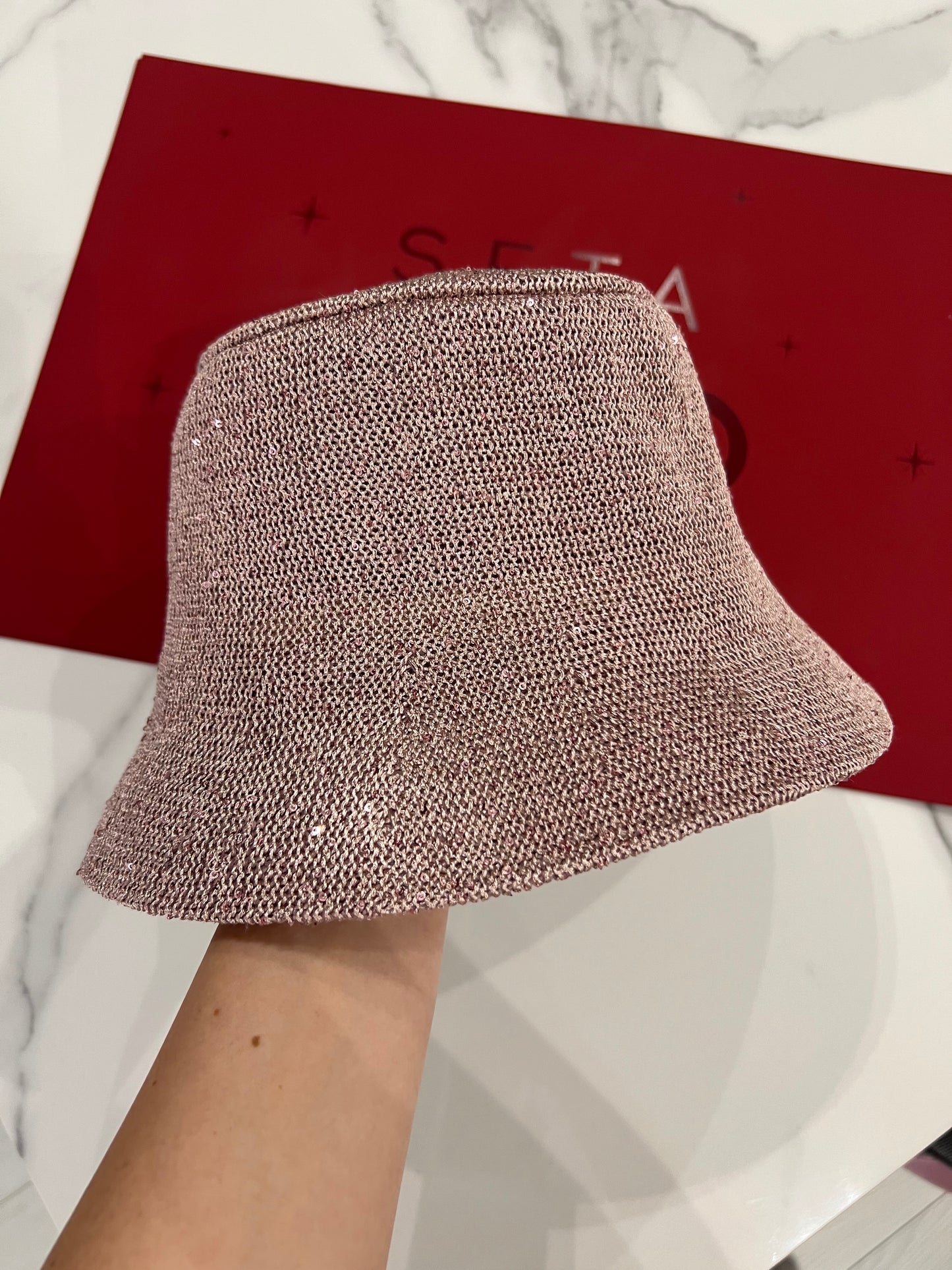 Cappello da pescatore in pelle Payettes e seta
