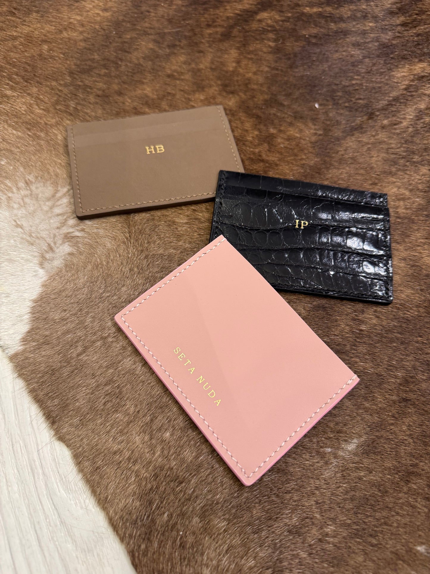 Powder Pink Leather Card holder