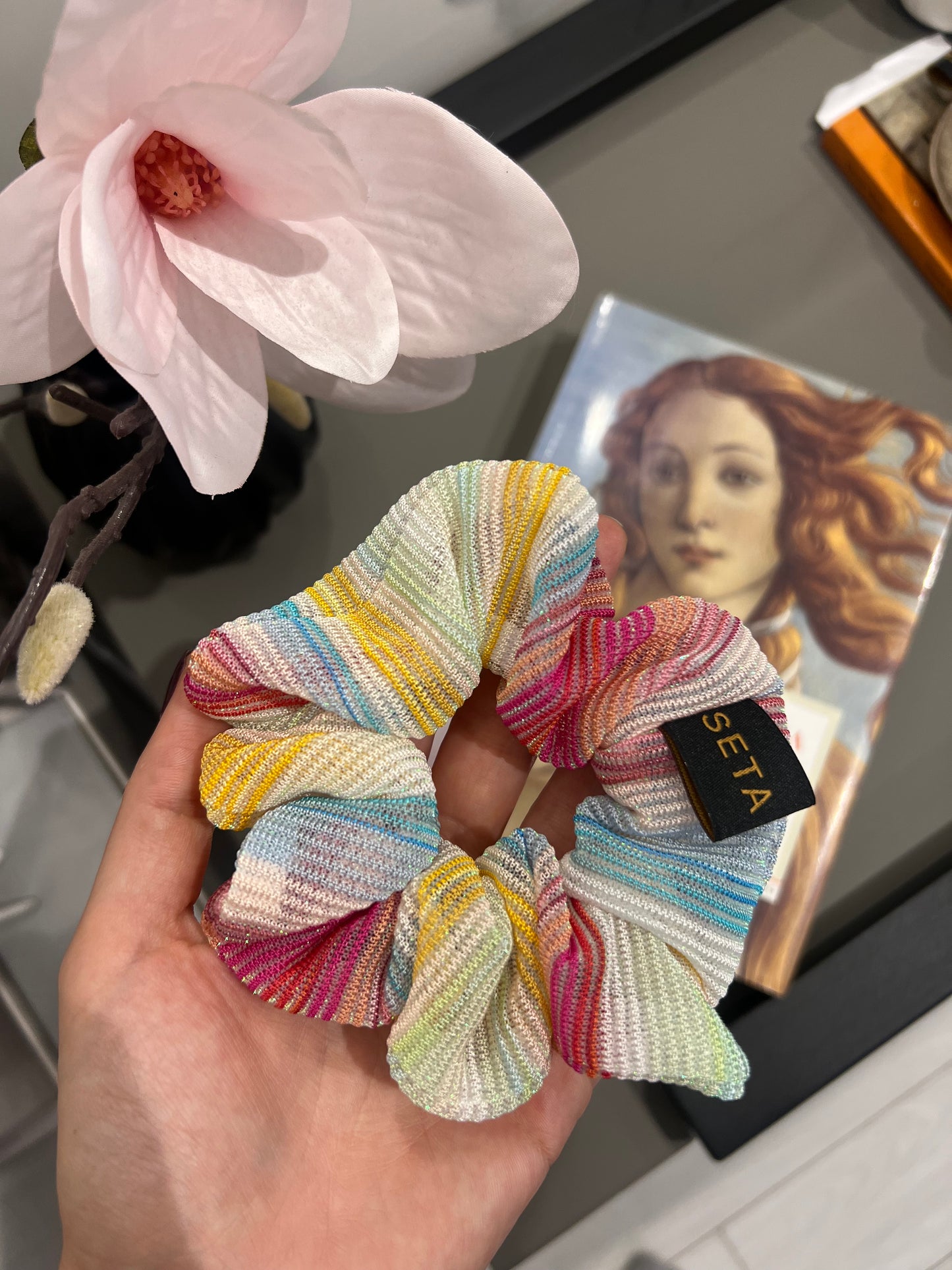 Shiny Summer Stripes Scrunchie